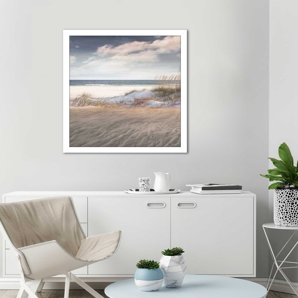 Amongst The Sea Grass by Mike Calascibetta - Blue Ocean Art Print on Acrylic - Perfect for Beach House Decor & Coastal Living Room Wall Art