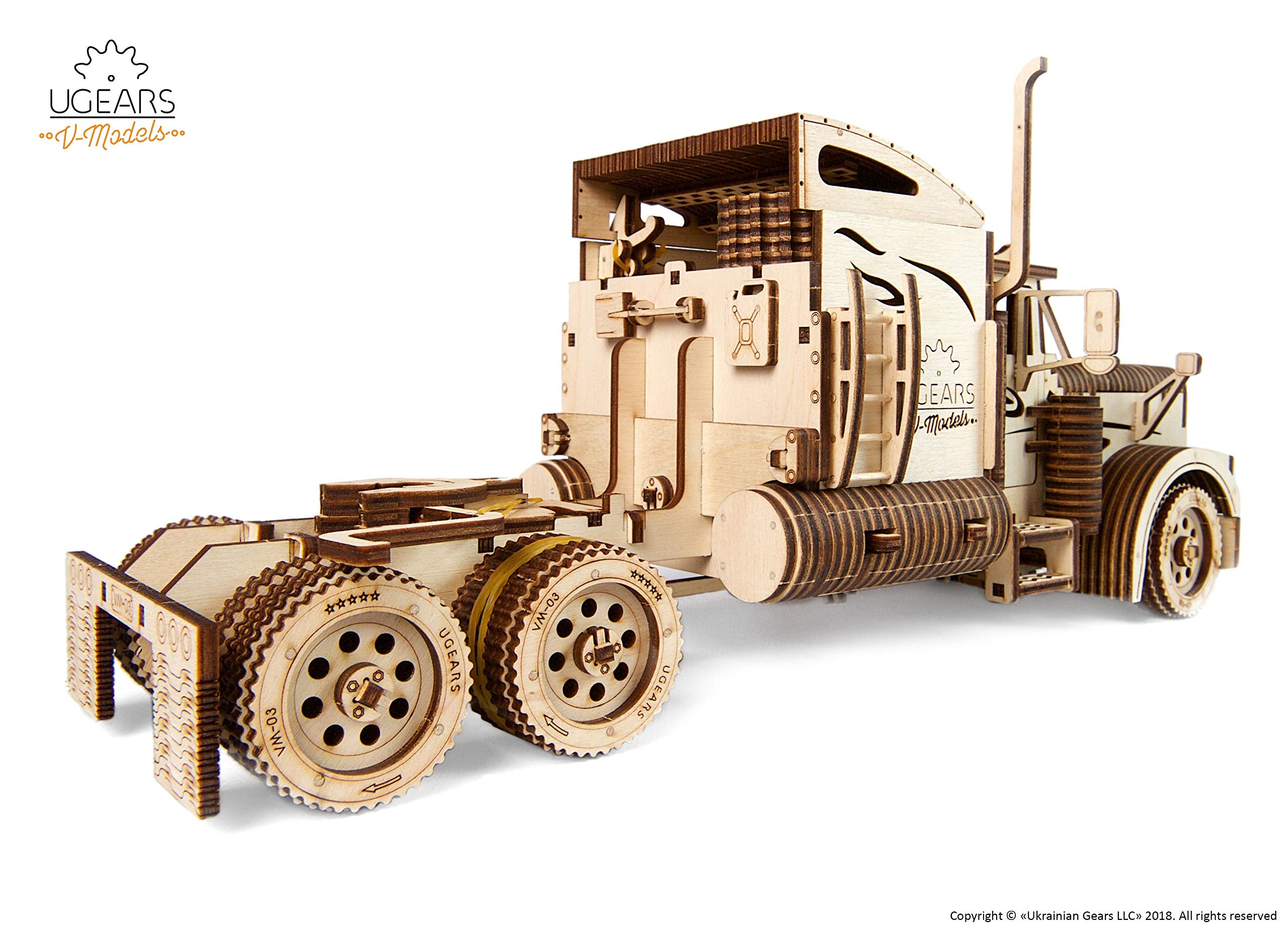 UGEARS VM-03 3D Wooden Puzzle - Mechanical Heavy Duty Truck Model Kit for Adults & Teens | DIY STEM Project, Home Decor & Collector's Item
