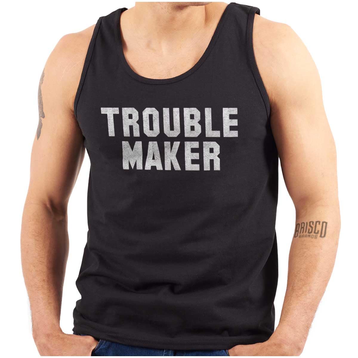 Rebel College Party Tank Top for Men & Women - Trouble Maker Graphic Tee - Perfect for Frat Parties, Concerts & Casual Outings