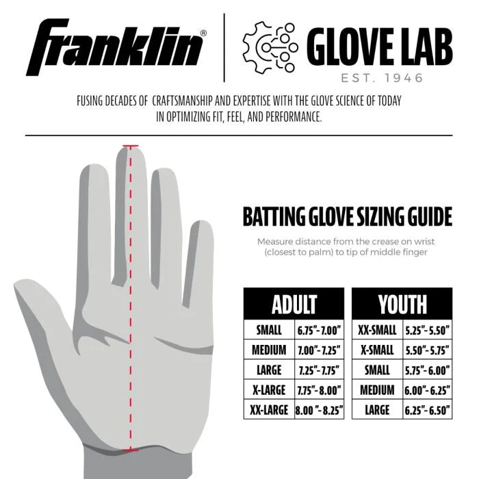 Franklin Powerstrap Hi Lite Infinite Series Youth Batting Gloves - Baseball & Softball Training Gloves for Kids - Perfect for Hitting Practice, Games & Fielding