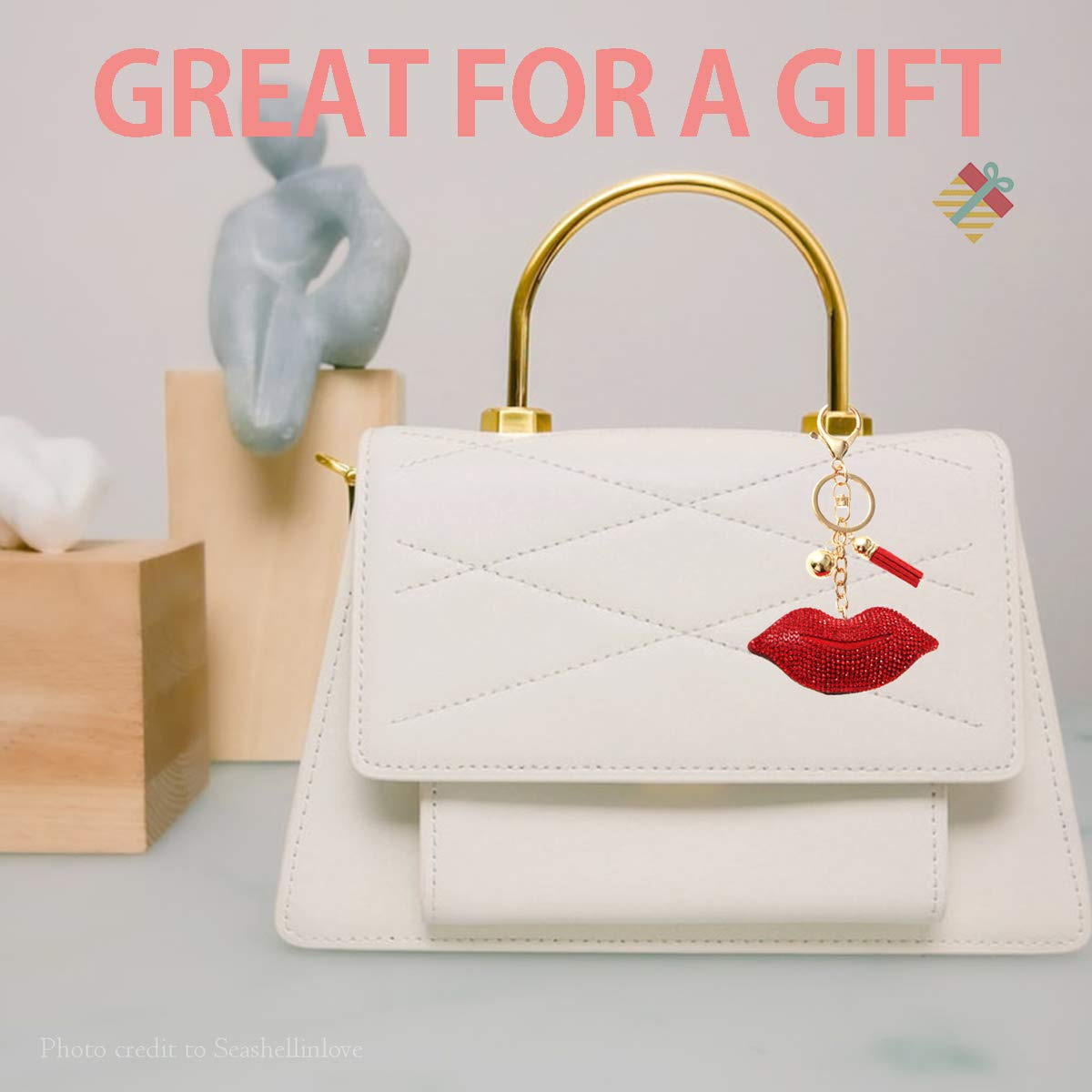 Sparkling NTLX Keychain Bag Charm - Cute & Shiny Purse Accessory for Women, Luggage, Suitcases, Diaper Bags & Keys - Perfect Gift Box Included - Ideal for Travel, Everyday Use & Gifts