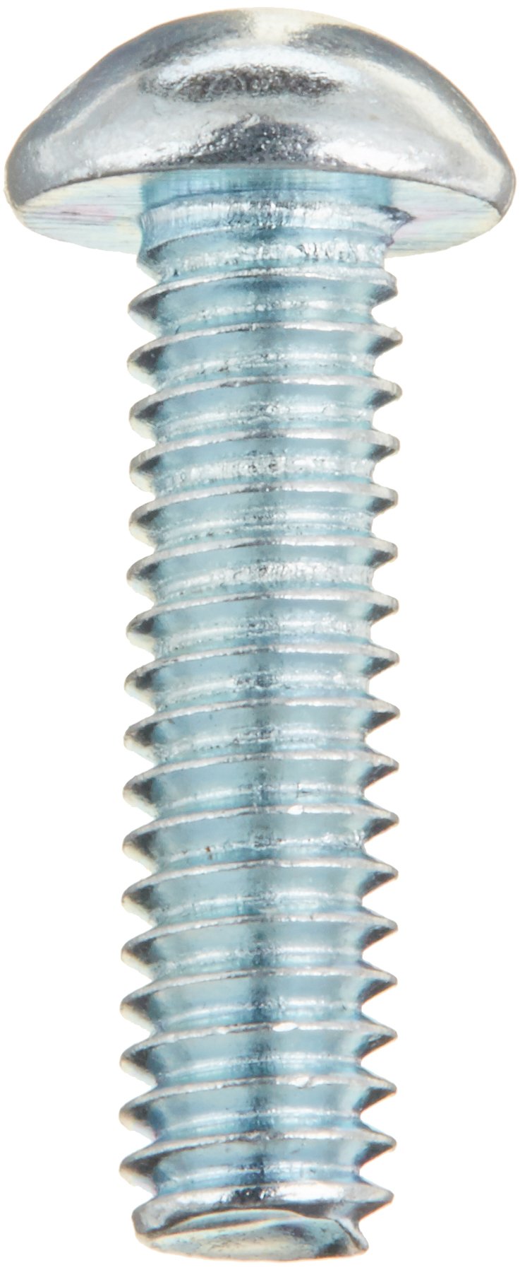 Small Parts Zinc Plated Steel Machine Screws, Round Head Slotted Drive, ASME B18.6.3 Compliant, 1