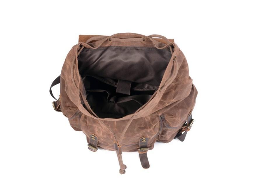 Premium Waxed Canvas Backpack for Men - Durable & Stylish Rucksack for Travel, Hiking & Everyday Use