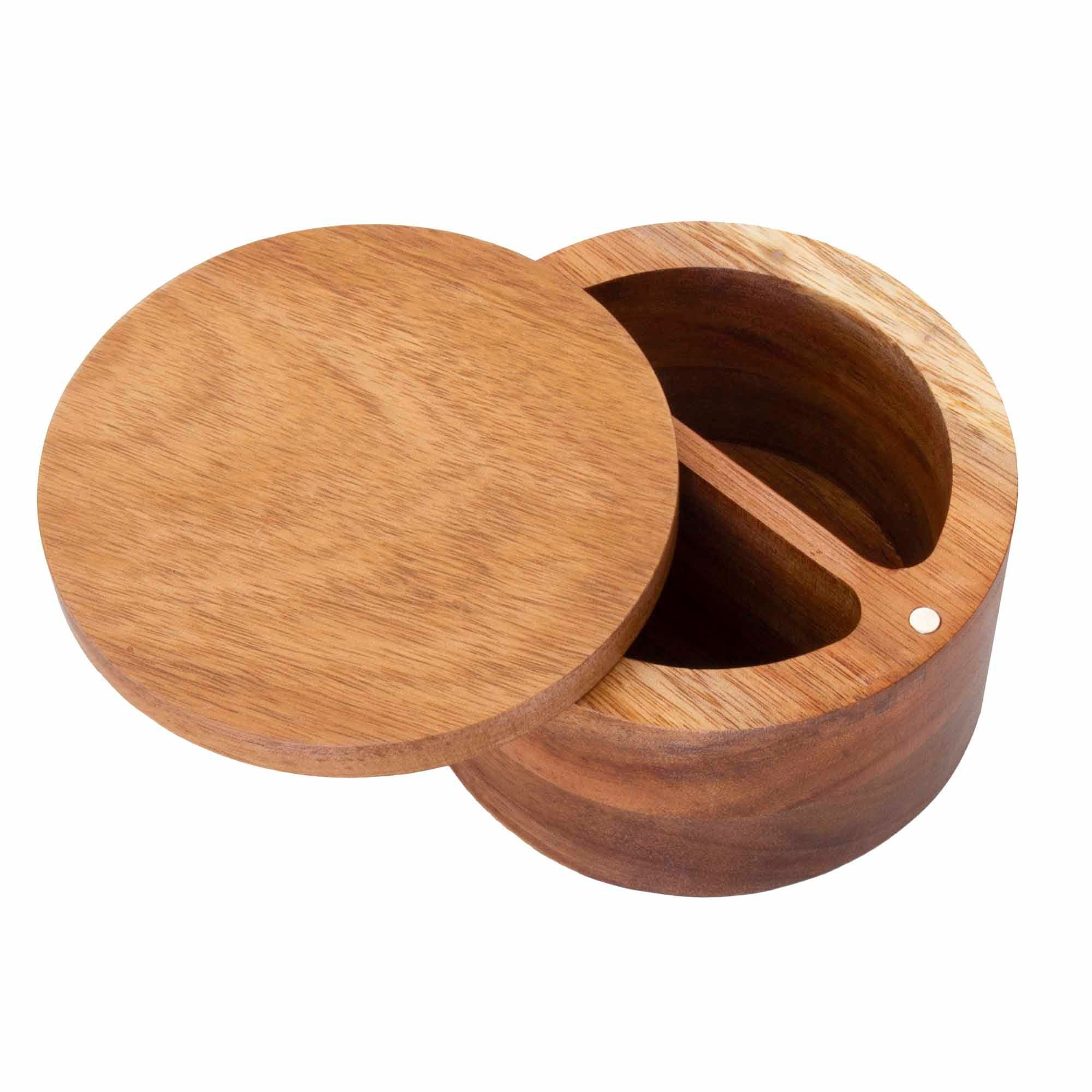 Rock & Branch® Duet Salt Cellar - 7 Oz. Ceramic Salt Box with Lid - Perfect for Kitchen, Dining Table & Gourmet Cooking - Elegant Salt and Pepper Holder for Home & Restaurant Use