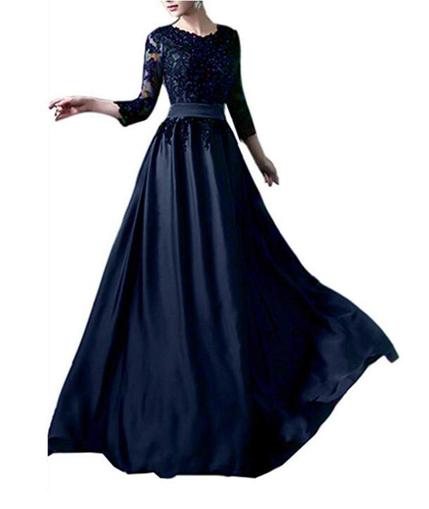 Emanni Women's Elegant Illusion Sleeve Applique Long Evening Gown - Perfect for Mother of the Bride, Prom, Cocktail Party & Formal Occasions