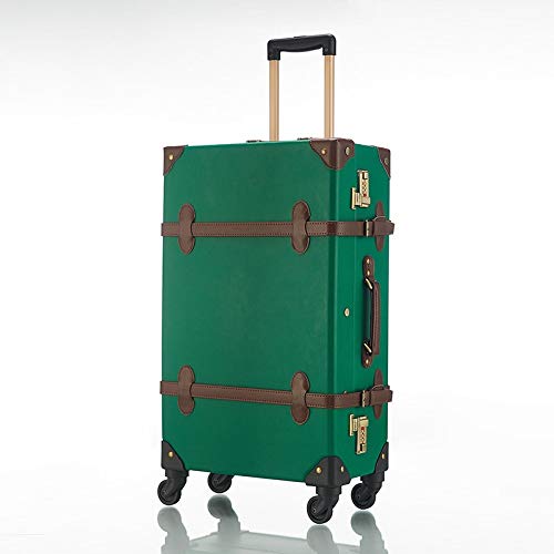 GGYMEI Vintage Decorative Storage Box with Trolley Case & Corner Design - Perfect for Suit, Toy, and Home Organization (Green, 63.5x36x24cm) | Ideal for Bedroom, Closet, and Travel Storage