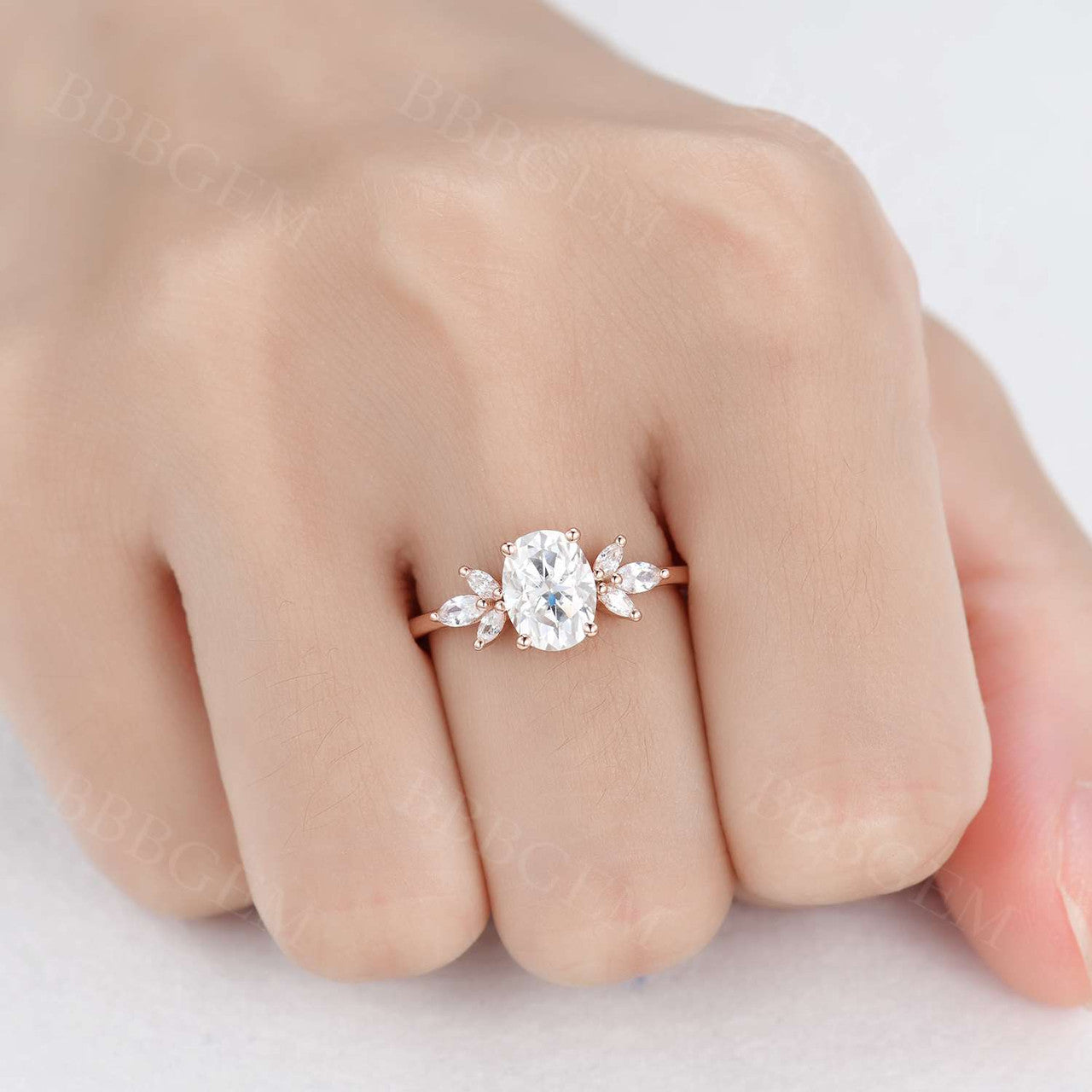 14K Rose Gold Oval Moissanite Engagement Ring - Wedding, Promise & Anniversary Jewelry for Women | Perfect for Proposals, Bridal Sets & Special Occasions