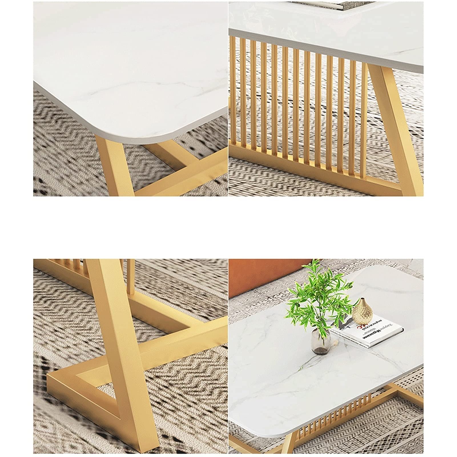 Industrial Coffee Table & End Table with Storage - Rustic Rectangular TV Stand, Bookshelf Organizer for Living Room, Bedroom, Office - Small Side Table Home Decor (Perfect for Coffee, Tea, Reading & Entertainment Areas)