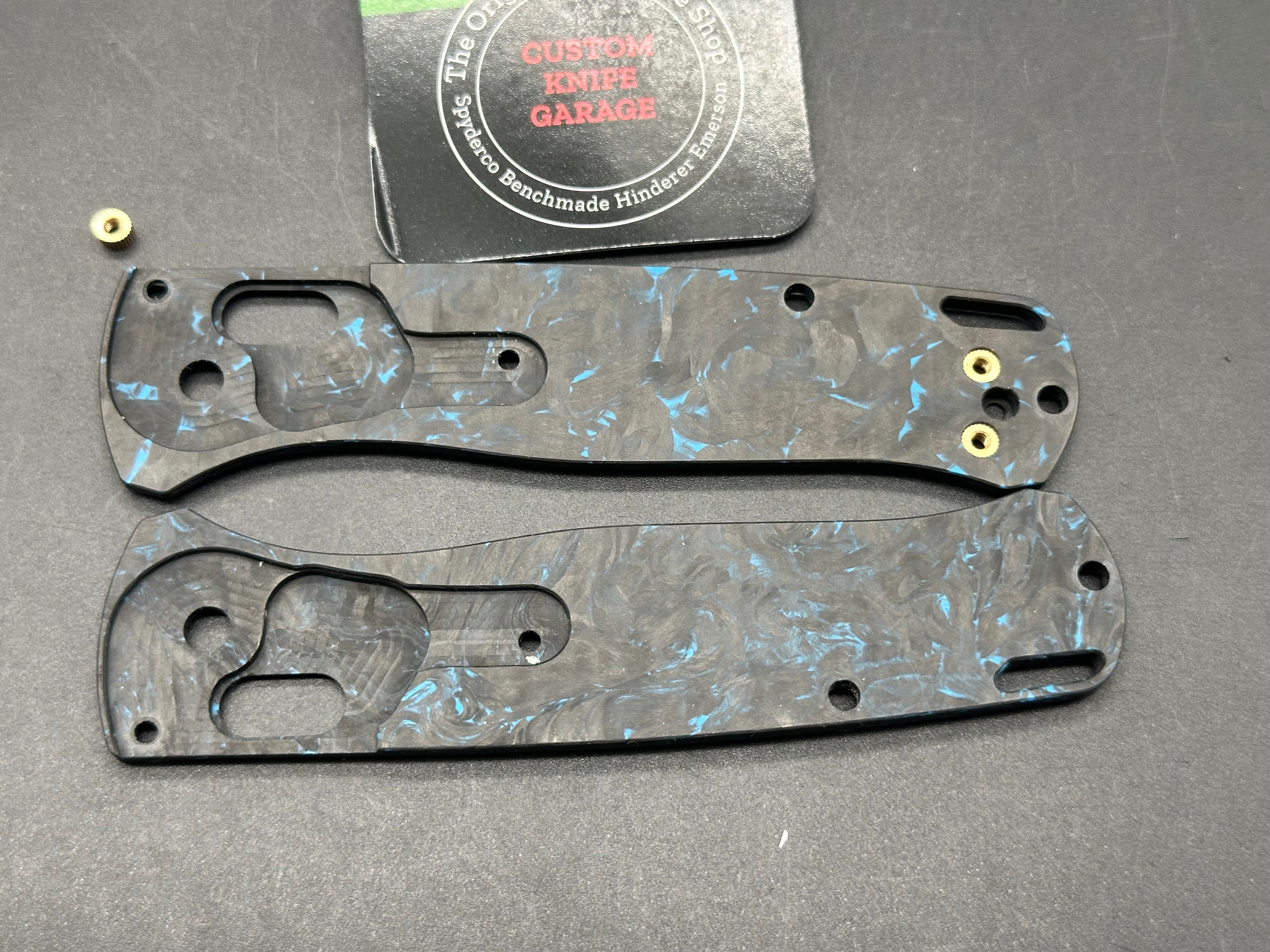 Benchmade Bugout Replacement Scales - Dark Matter Blue Carbon Fiber Knife Handle Upgrade for Outdoor, EDC & Tactical Use