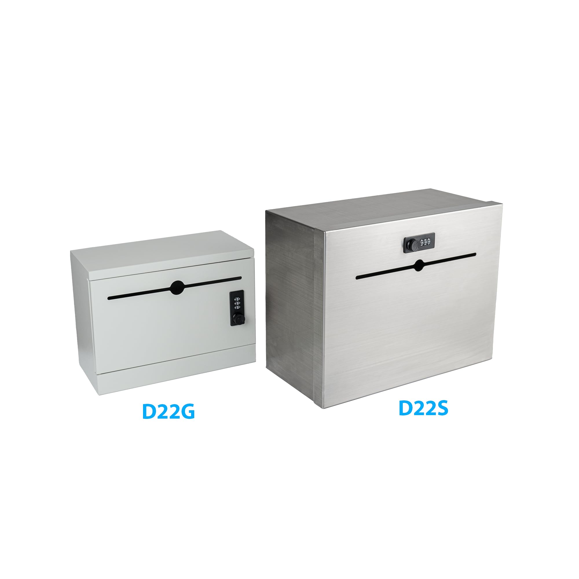 Pochar Over-the-Door Stainless Steel Drop Box - Secure Specimen Container, Payment & Key Drop Off, Night Deposit Box - Adjustable Height, Wall Mountable with Removable Hinge (Silver) - Ideal for Offices, Hospitals, Schools & Secure Package Delivery