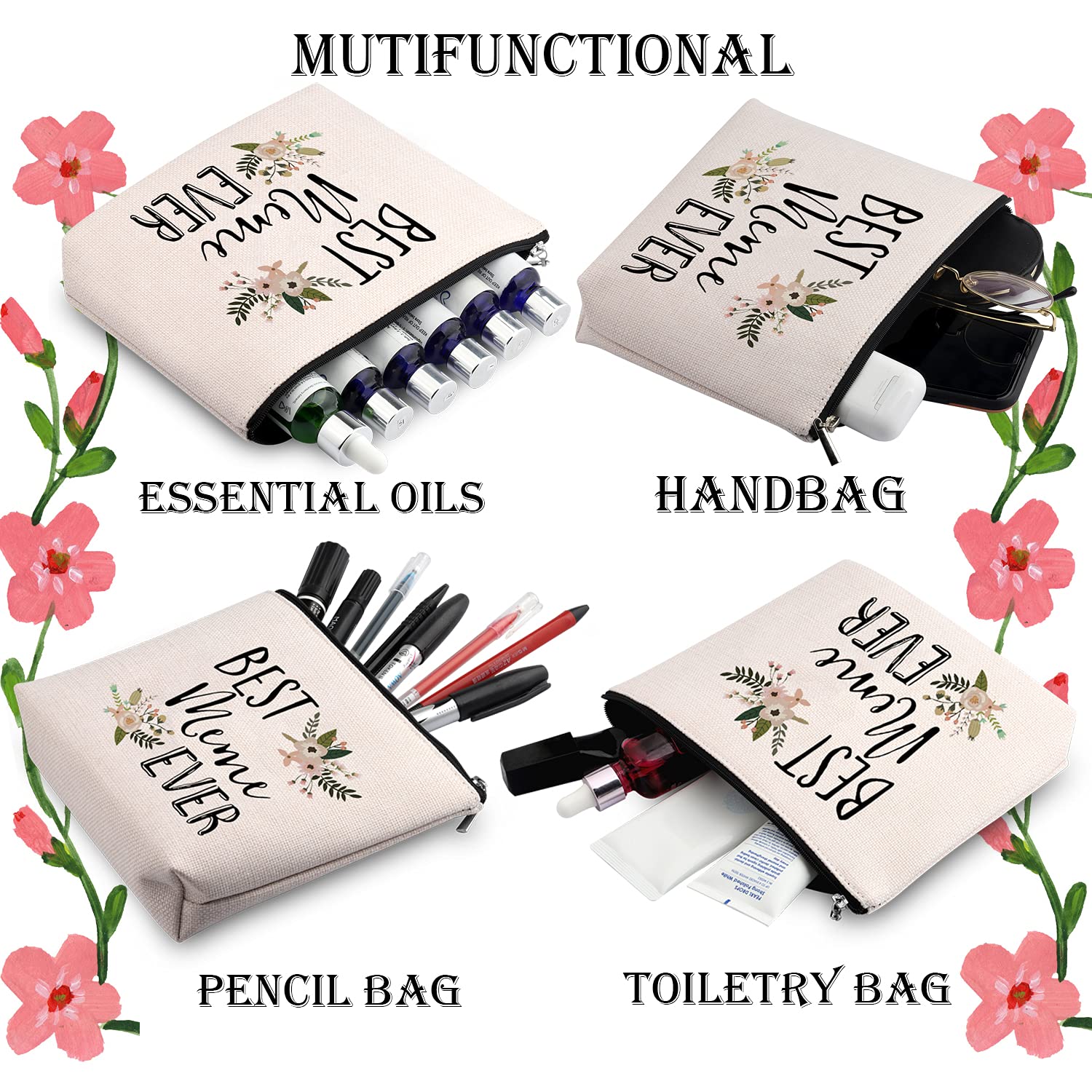 Funny Meme Makeup Bag - Best Gift for Grandma, Waterproof Travel Toiletry Pouch with Zipper - Perfect for Cosmetics, Travel Essentials & Meme Lovers