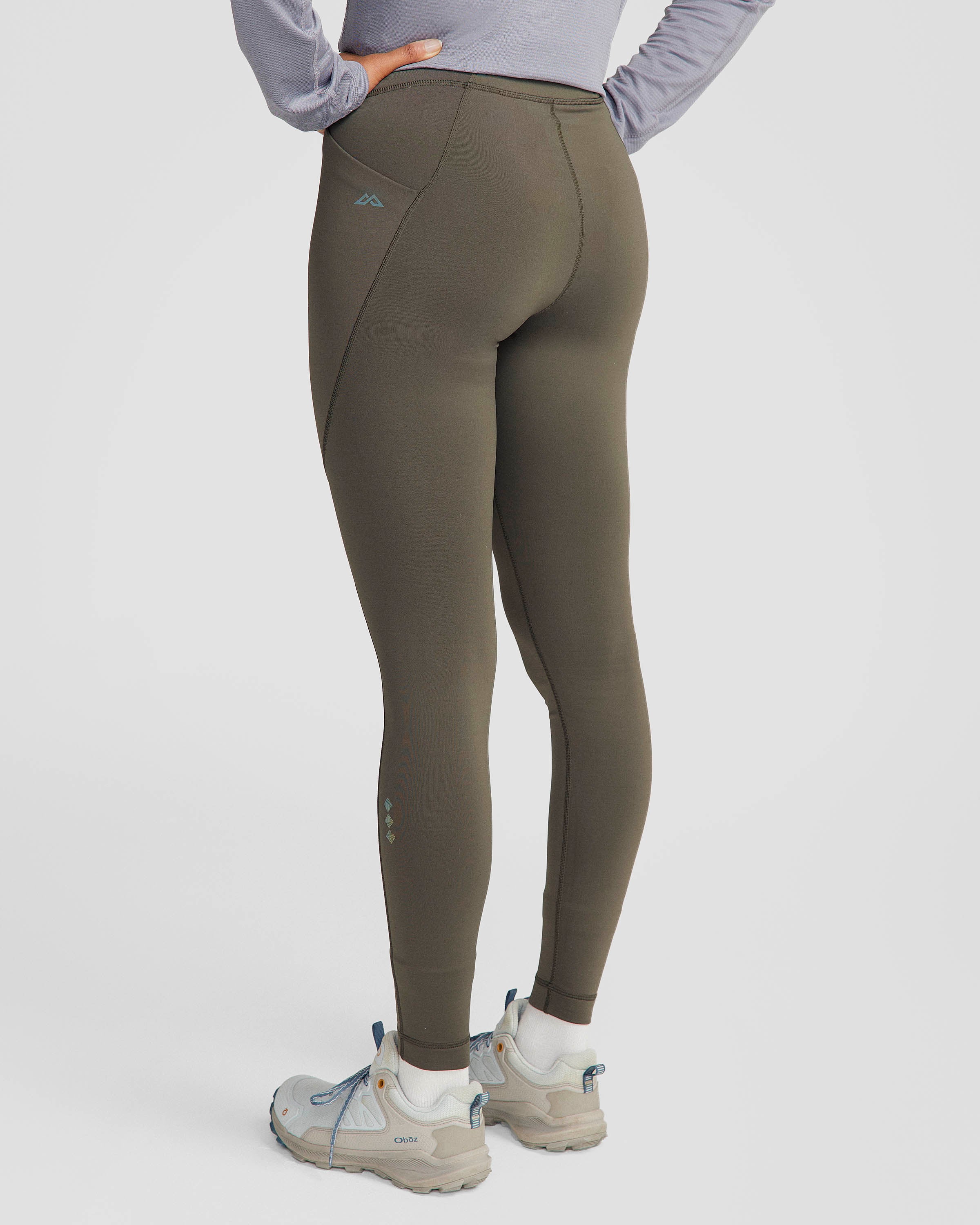Women's Seeker Winter Leggings - Thermal Fleece Lined Tights for Cold Weather, Dark Moss Green - Perfect for Yoga, Running & Outdoor Activities