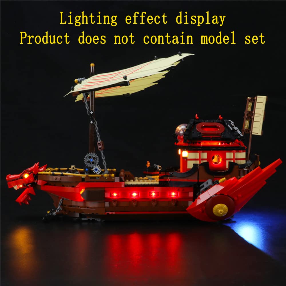GEAMENT LED Light Kit for Lego Ninjago Destiny's Bounty 71705 - Compatible with Ninja HQ Building Set (Brick Model Not Included) - Perfect for Display, Night Light & Lego Fan Collections