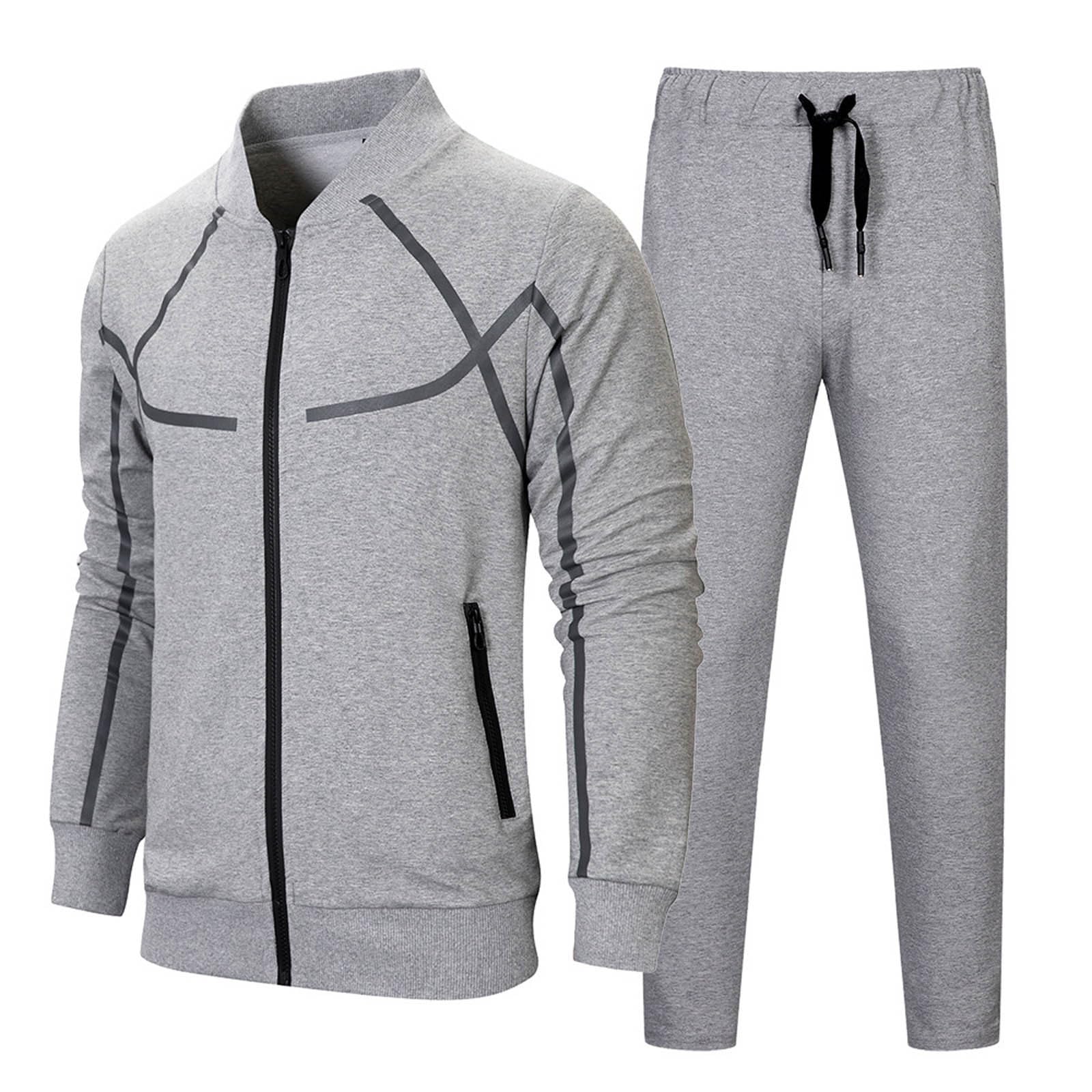 Fossean Men's Sportswear Tracksuit Set - Red Joggers & Black Full Zip Hoodie - Gym, Workout, Fitness, Activewear - Ideal for Running, Training & Casual Wear