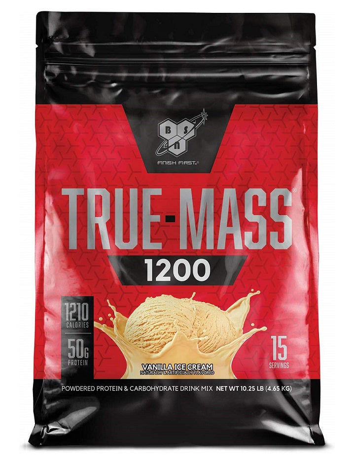 BSN True Mass 1200 Weight Gainer Protein Powder - High Calorie Muscle Building Supplement for Bodybuilding & Post-Workout Recovery