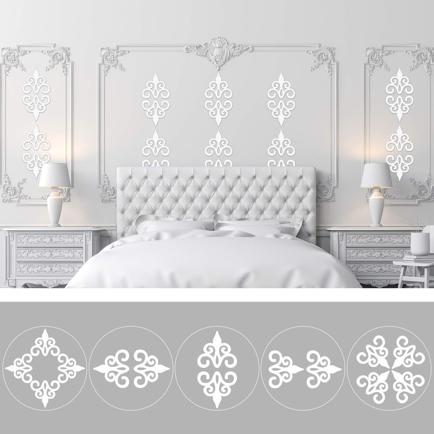 32 Pcs 5x5 Inch Silver Acrylic Mirror Wall Stickers - Self-Adhesive Removable Mirror Decals for Home Decor, Living Room, Bedroom, Ceiling & Bathroom - Hollow Design for Creative Wall Art & Interior Design