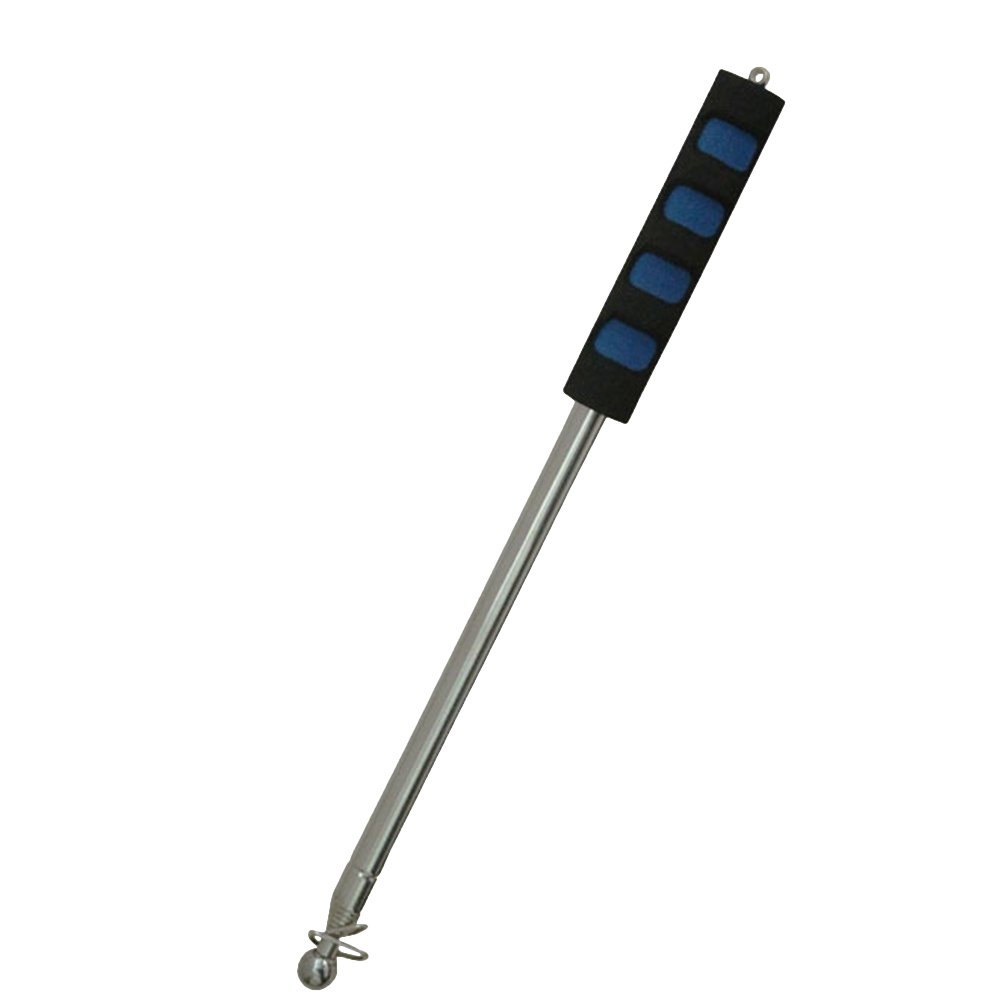 Stainless Steel Telescopic Flag Pole - 2M Extendable Flagpole for Teaching, Tour Guide, Banners & Outdoor Events (Blue) - Perfect for Schools, Parades, Sports & Patriotic Displays