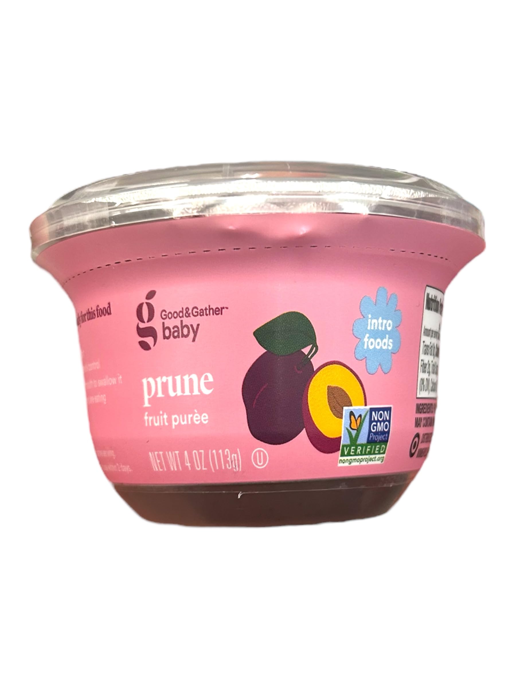 Organic Baby Prune Fruit Puree Pouch - 4 oz, Non-GMO, No Added Sugar, Pack of 5 | Healthy Snack for Infants & Toddlers | Perfect for On-the-Go Feeding, Lunchboxes & Baby Led Weaning