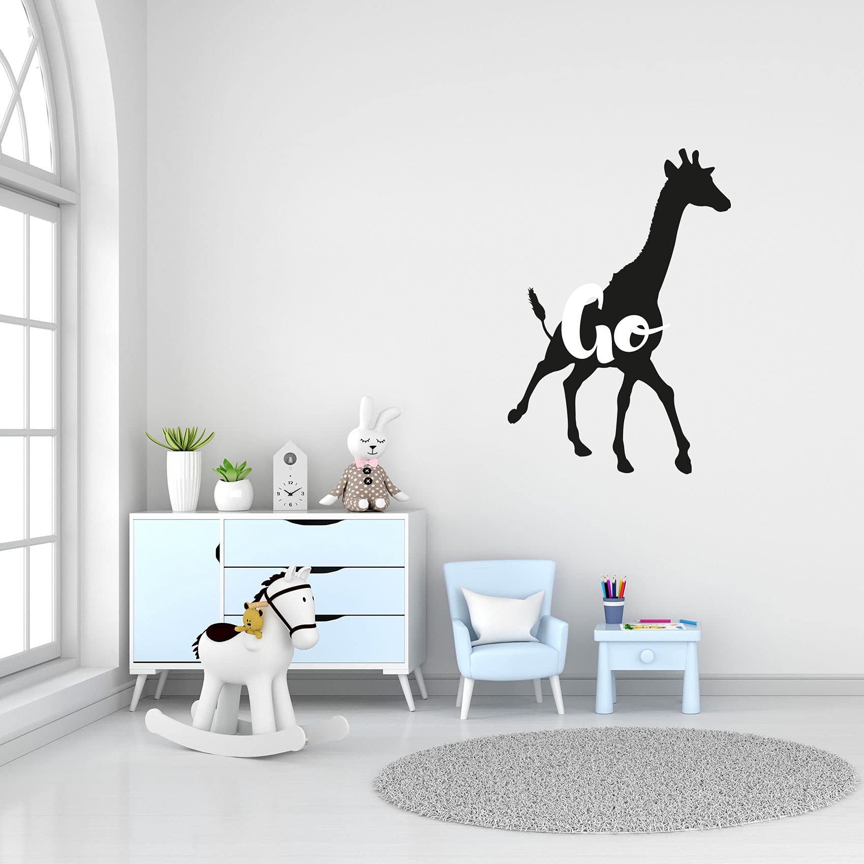 Giraffe Wall Decal - Beautiful Animal Silhouette Vinyl Wall Art Sticker for Nursery, Kids Room & Home Decor (10x8 Inch) - Perfect for Baby Rooms, Playrooms & Study Spaces