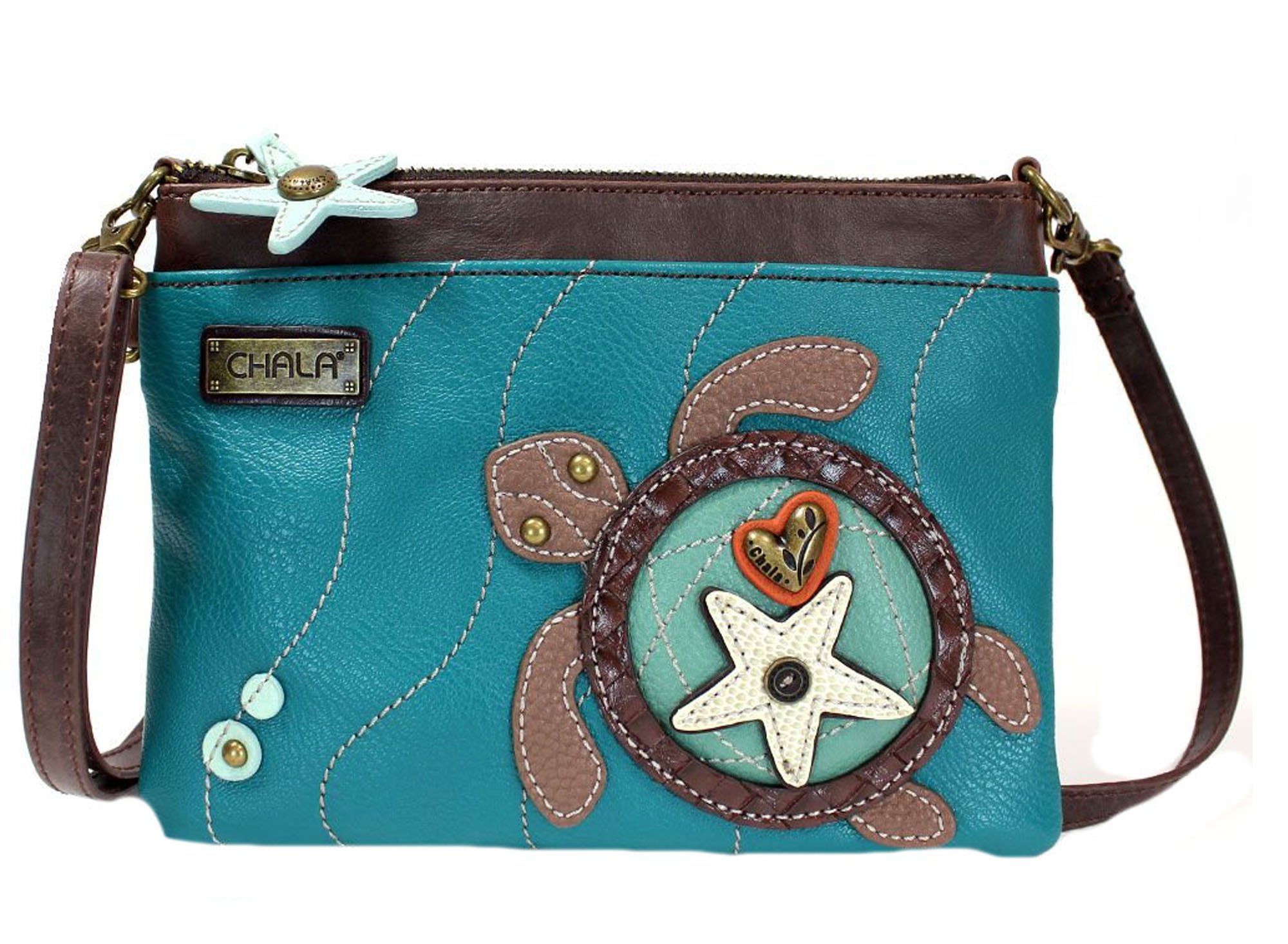 Chala Blue Sea Turtle Mini Crossbody Handbag - Stylish Vegan Leather Purse for Women | Perfect for Beach Vacations, Summer Outfits & Casual Everyday Use