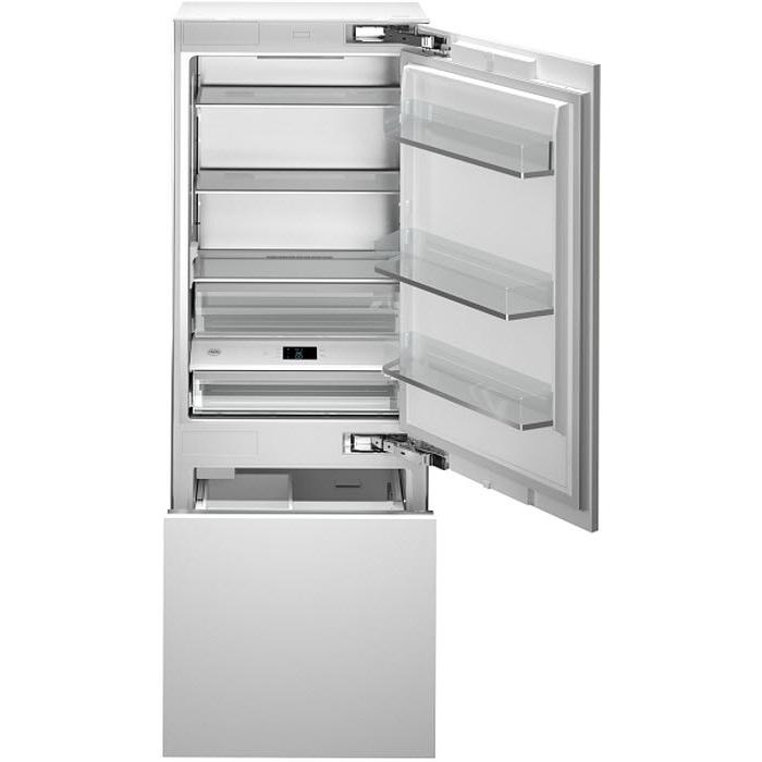 Bertazzoni 30 Inch Built-In Bottom Freezer Refrigerator with Ice Maker - 16 cu.ft Capacity, Stainless Steel | Perfect for Modern Kitchens & Open-Concept Living Spaces