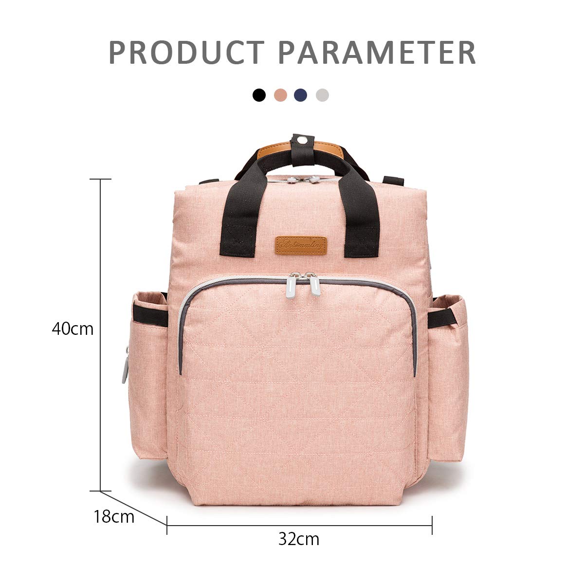 Waterproof Baby Diaper Changing Backpack with Changing Pad - Pink | Stylish Nursery Organizer for Travel, Outings & Daily Use