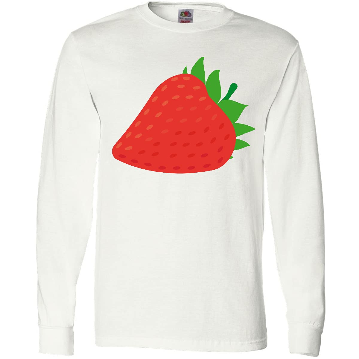 Inktastic Women's Strawberry Print Long Sleeve T-Shirt - Soft Cotton Casual Top for Women, Perfect for Spring Outfits, Date Nights & Everyday Wear