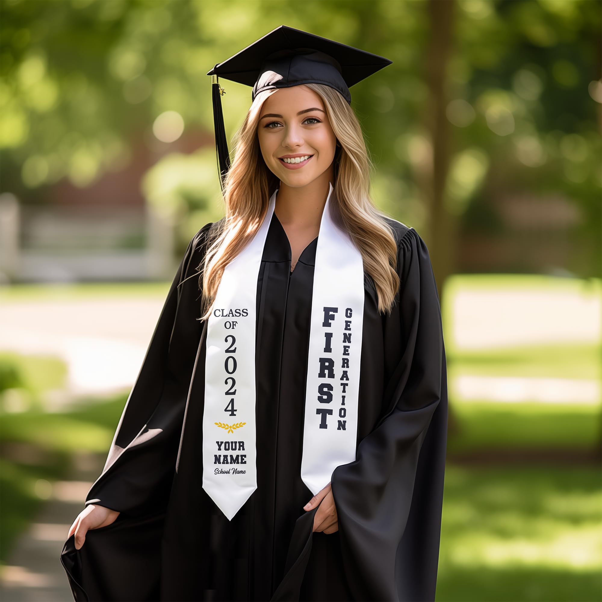 Custom Graduation Stole for Class of 2025 - Personalized First Generation Graduate Sash with Embroidery | Perfect for High School & College Commencement Ceremonies