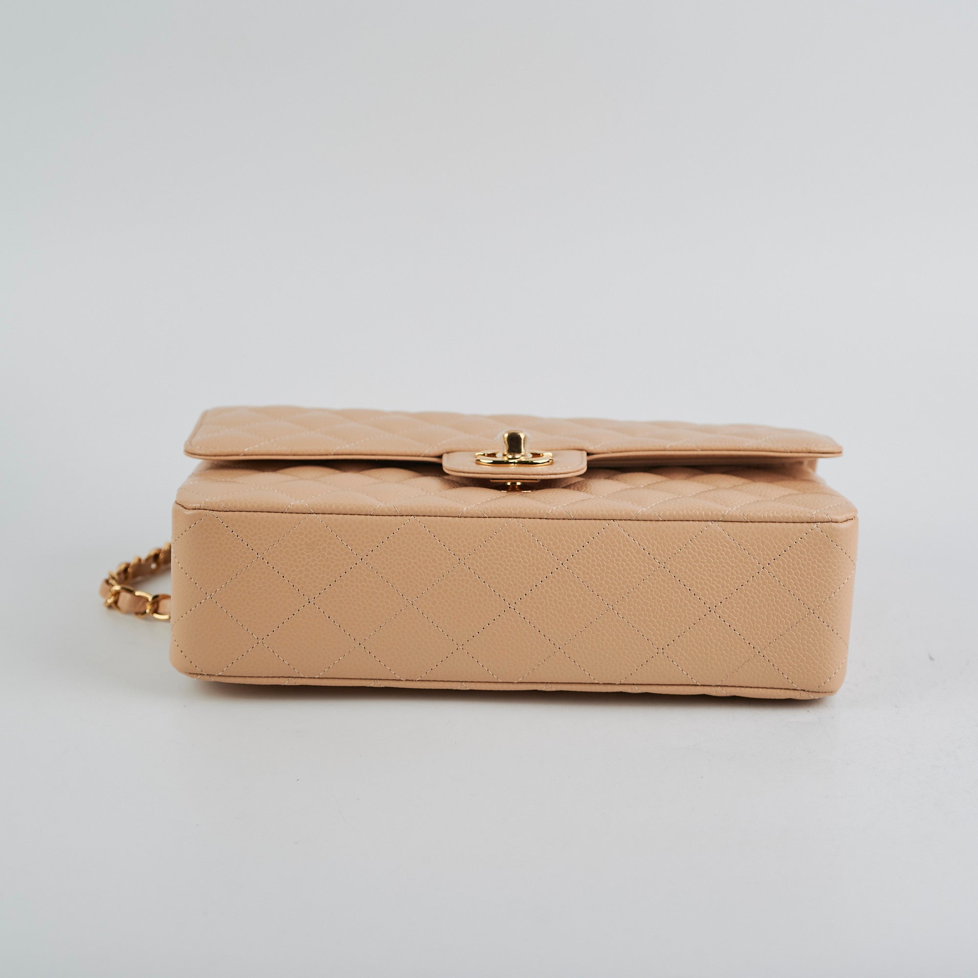 Chanel Medium/Large Double Classic Flap Bag in Beige - Timeless Luxury Handbag for Women | Perfect for Work, Evening Events & Special Occasions