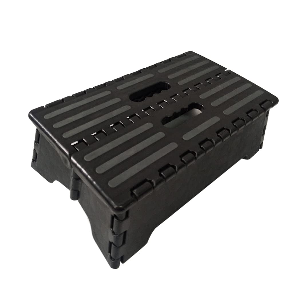 Portable Folding Step Stool for Kids & Adults - Black Cushion for Office & Home Use