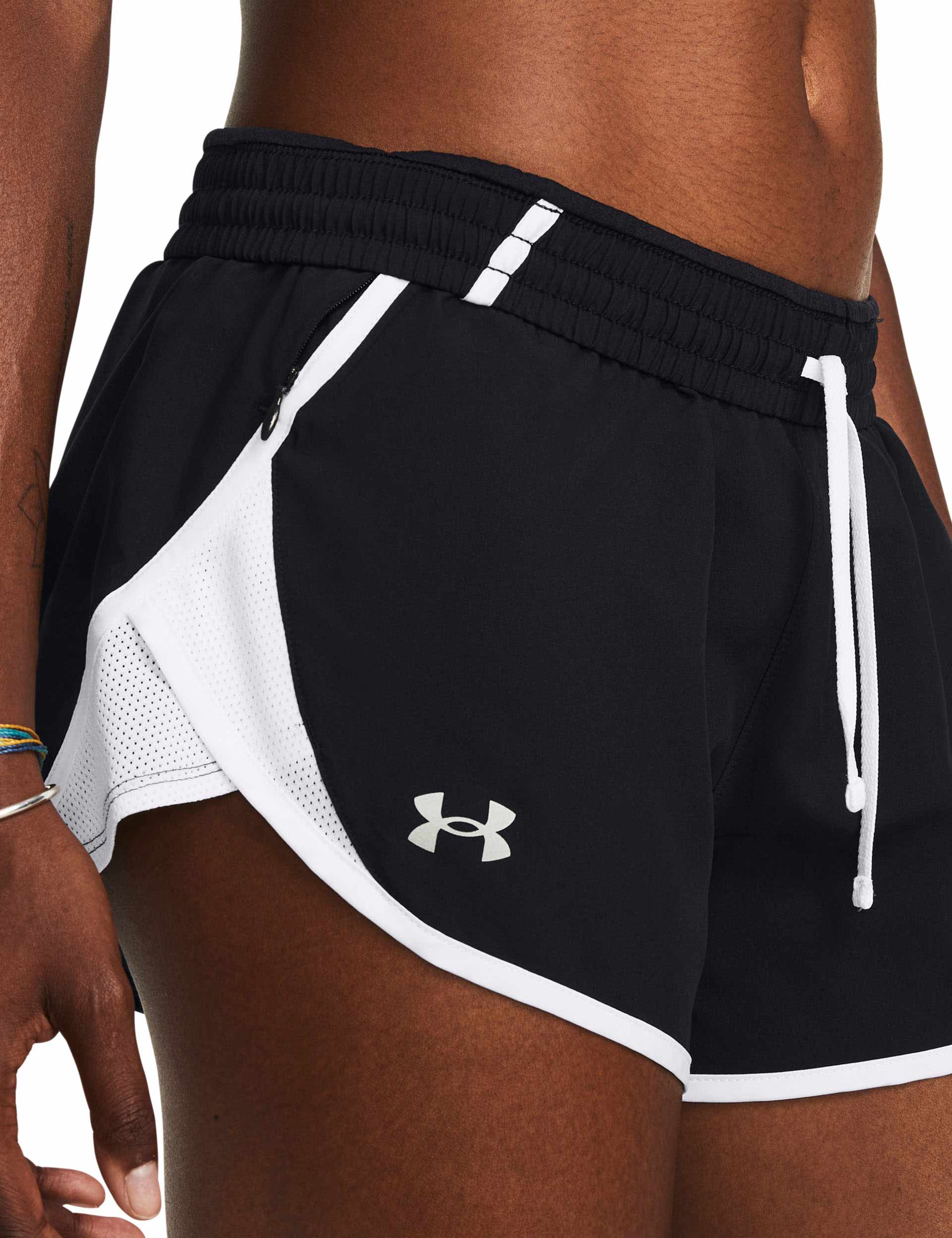 Fly By 3 Shorts for Men - Breathable Quick-Dry Athletic Running Shorts (Black/White) - Perfect for Gym, Jogging & Summer Outdoor Activities