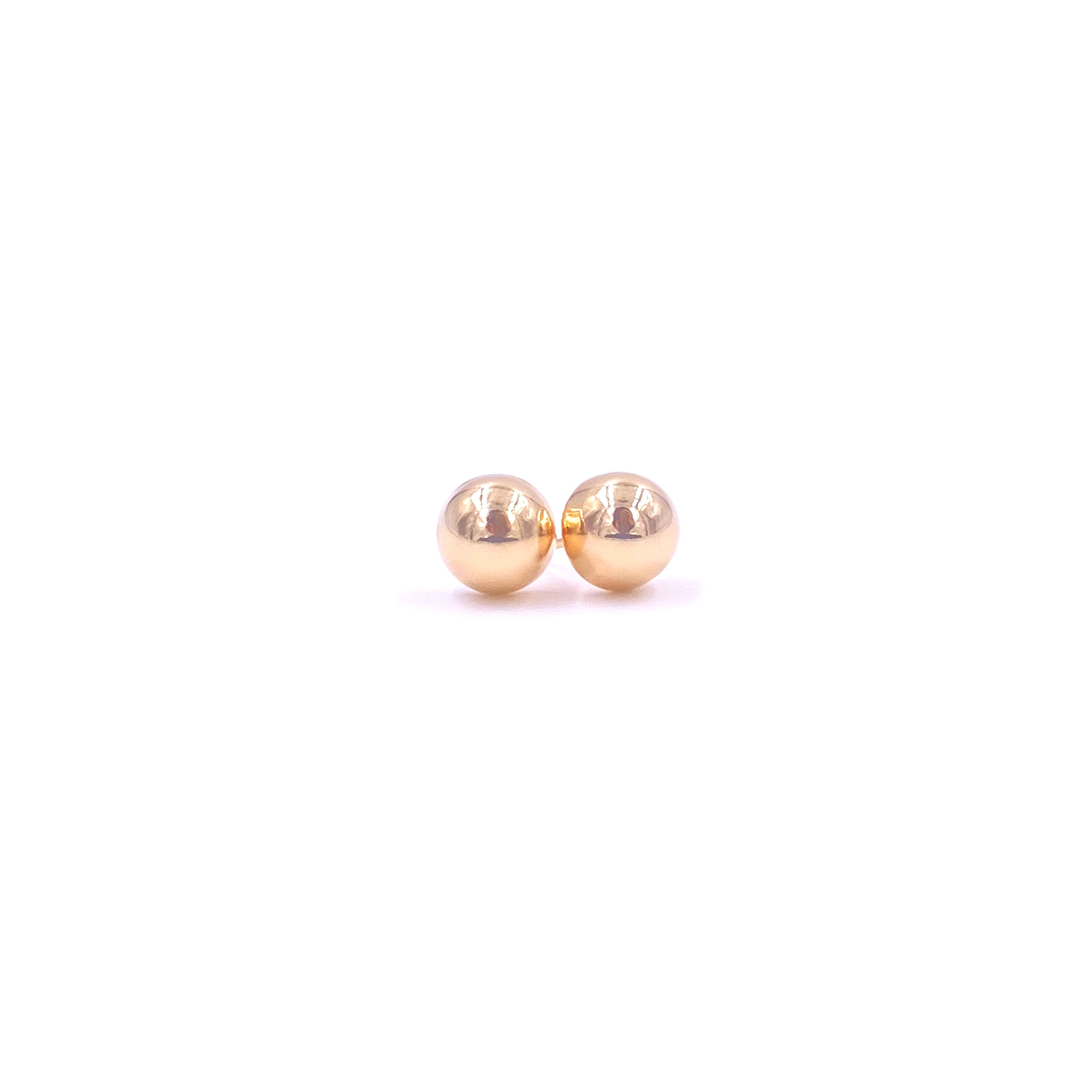 Sterling Silver Gold Plated Ball Stud Earrings for Women - Elegant & Hypoallergenic Jewelry for Everyday Wear, Parties & Gifts