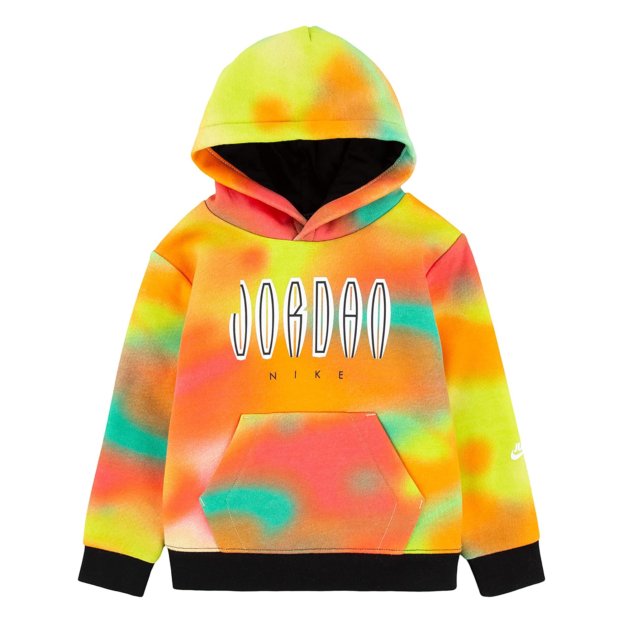Jordan Baby Boy's MJ MVP HBR All Over Print Fleece Sweatshirt - Cute Toddler Hoodie for Boys, Warm Fleece Pullover with Basketball Design - Perfect for Playdates, Preschool & Casual Outings
