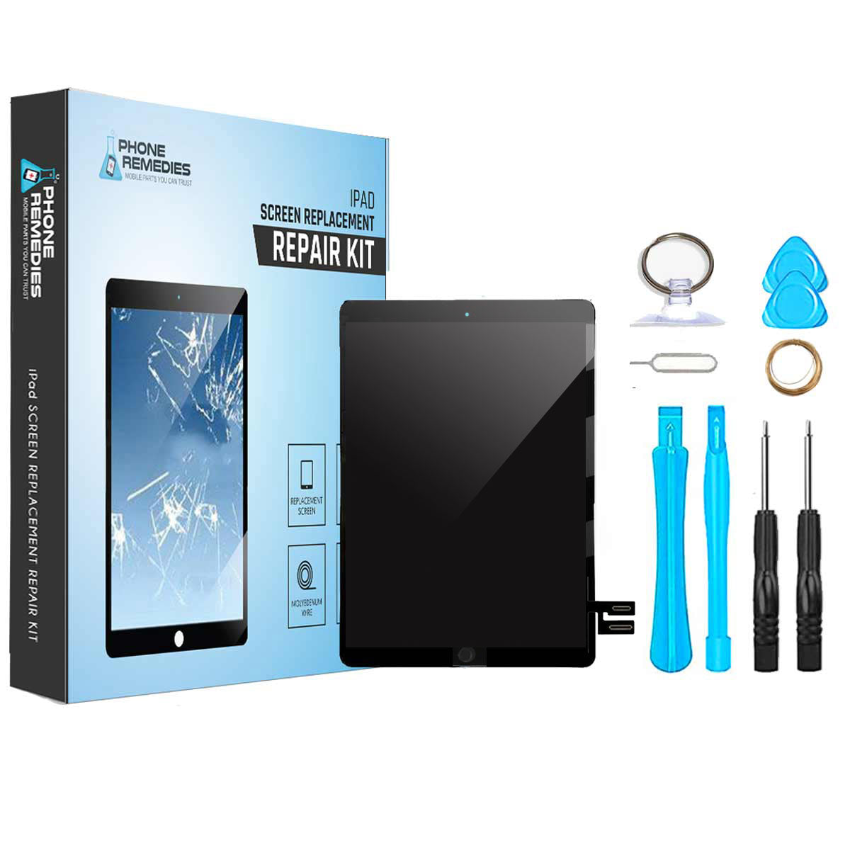 iPad 7th Generation Screen Replacement LCD + Touch Digitizer Kit (2019, A2197 A2198 A2199 A2200) with Home Button - Black | DIY Repair Kit for Cracked or Damaged iPad Display - Perfect for Home, Office or School Use