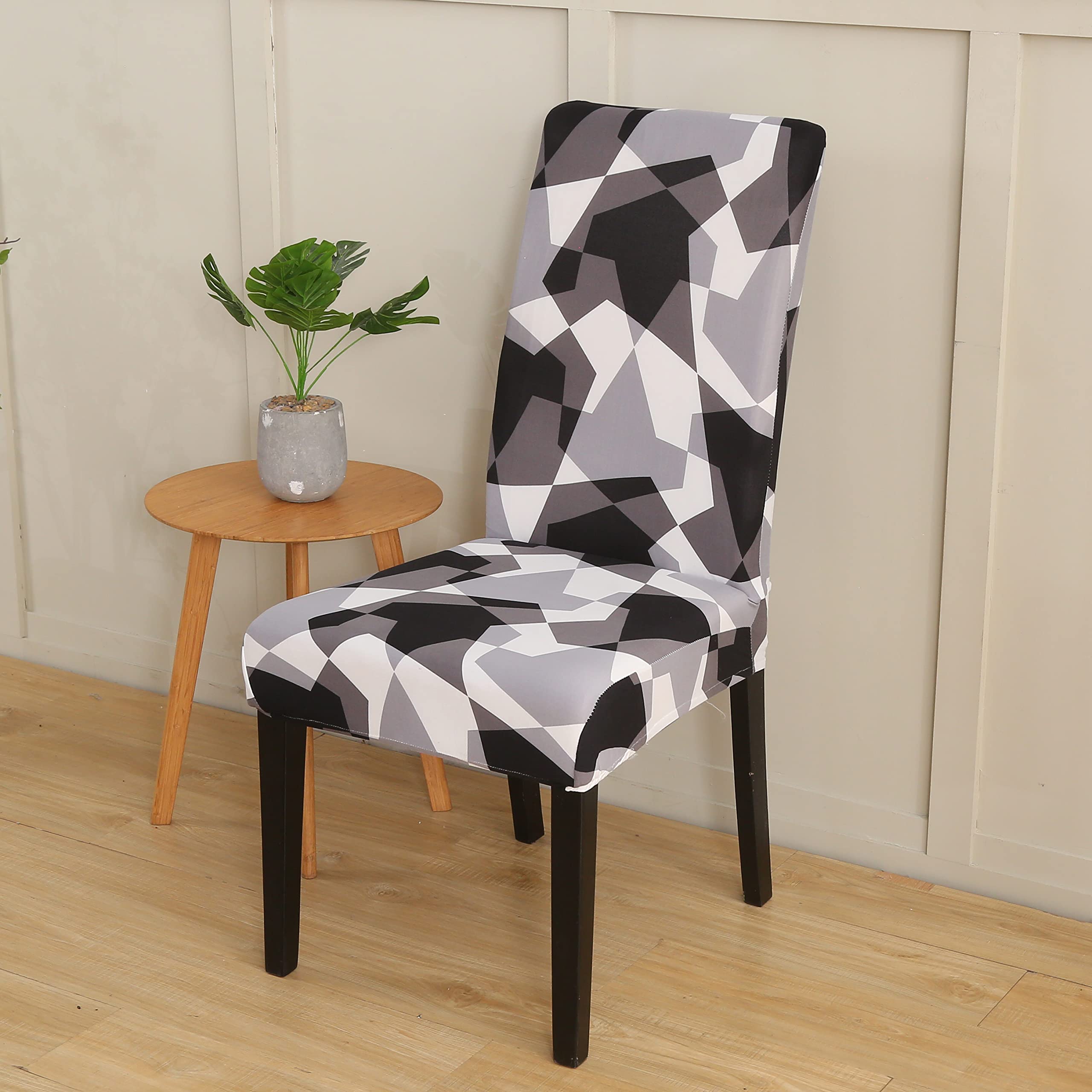 Stretch Spandex Dining Chair Covers 6-Pack - Washable for Home & Hotel Use