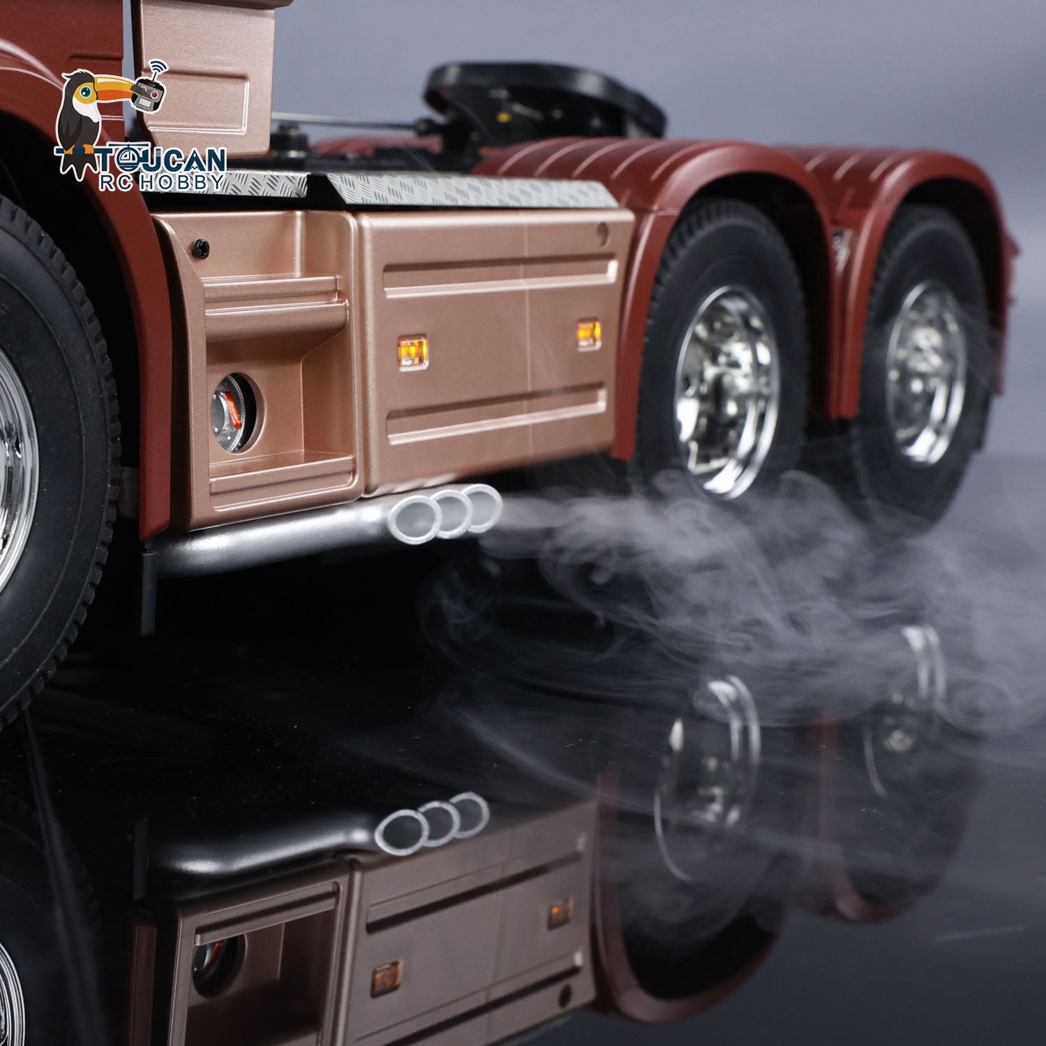 1/14 Scale 3 Axles R620 6x4 RC Tractor Truck - High Roof Cabin, DIY Remote Control Lorry Car Model with RTR ST8 Radio System, ESC, Smoke & Light Effects - Perfect for Hobbyists, Collectors and RC Truck Racing Enthusiasts