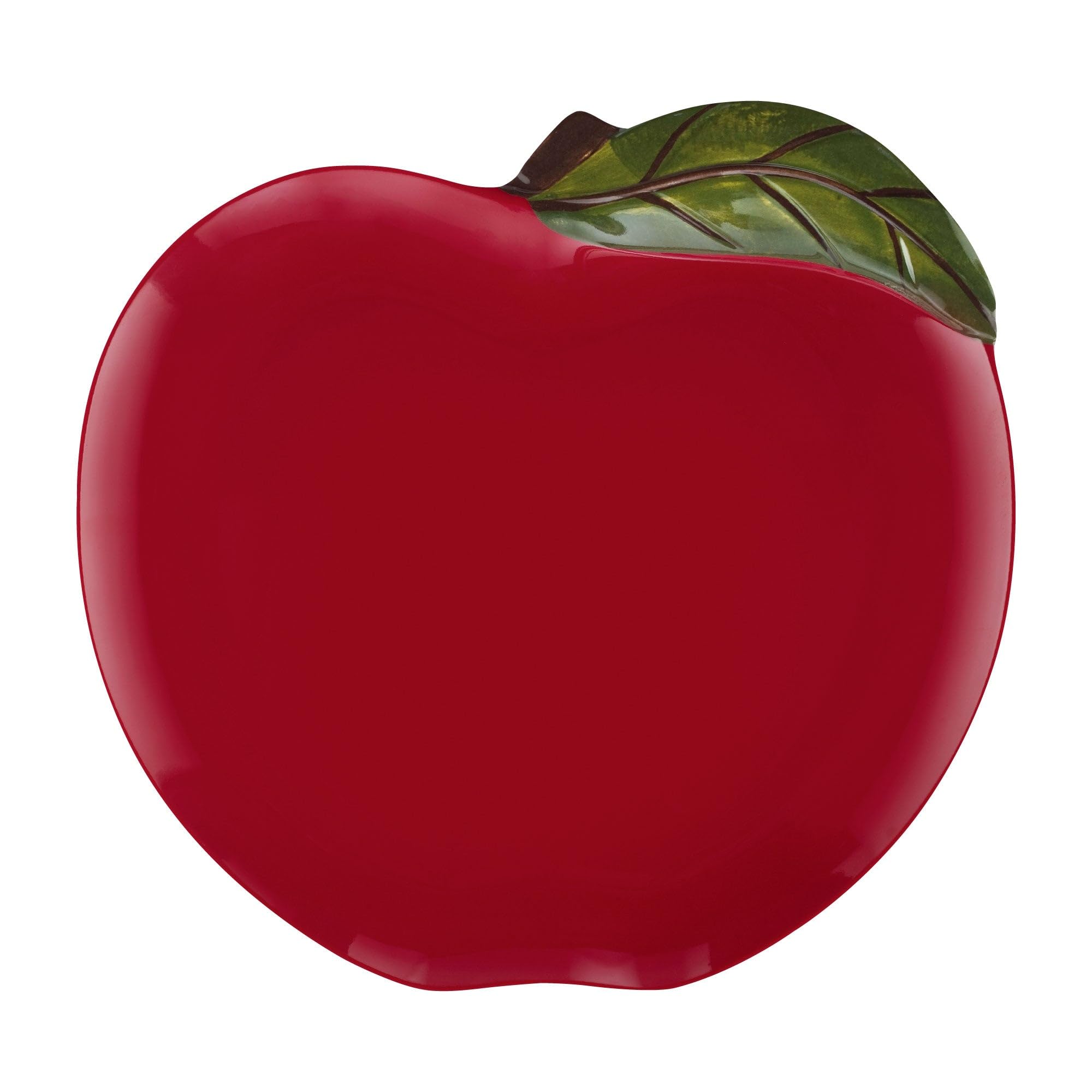 UPware Apple-Shaped Melamine Dinner Plates Set of 6 - 11 Inch BPA-Free Dishwasher Safe Plates for Main Course, Pasta & Salad - Perfect for Family Dinners, Picnics & Outdoor Dining (Red)