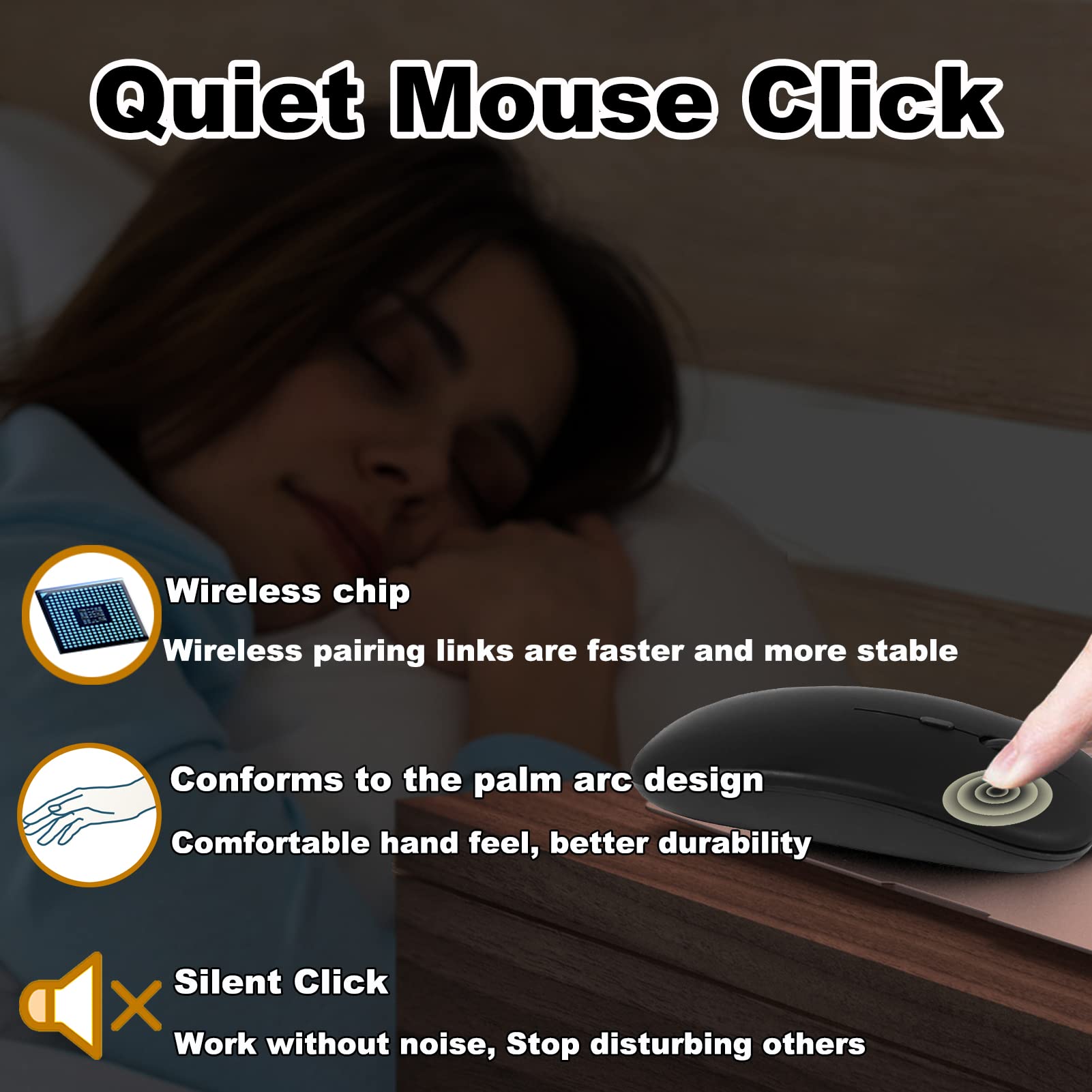 Bluetooth Wireless Keyboard and Mouse Set - Rechargeable, Compact, Silent for Computer, Laptop, iPad, Tablet, Mac, Windows, Android - Perfect for Office, Home, Travel (Black Square Key Design)