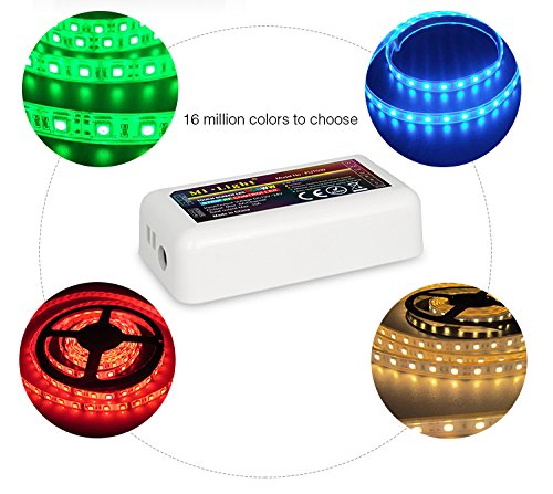 Smart WiFi LED Strip Lights Controller - Remote Control & Voice Assistant Compatible for Home Decoration, Parties, and Bedroom Lighting