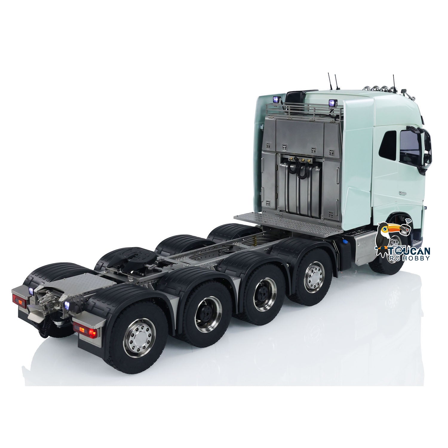 1/14 Scale FH750 Metal Chassis RC Truck - 10x10 Remote Control Tractor Car with Light & Sound System, ESC Servo Motor, RTR Electric DIY Model for Off-Road Racing and Collection