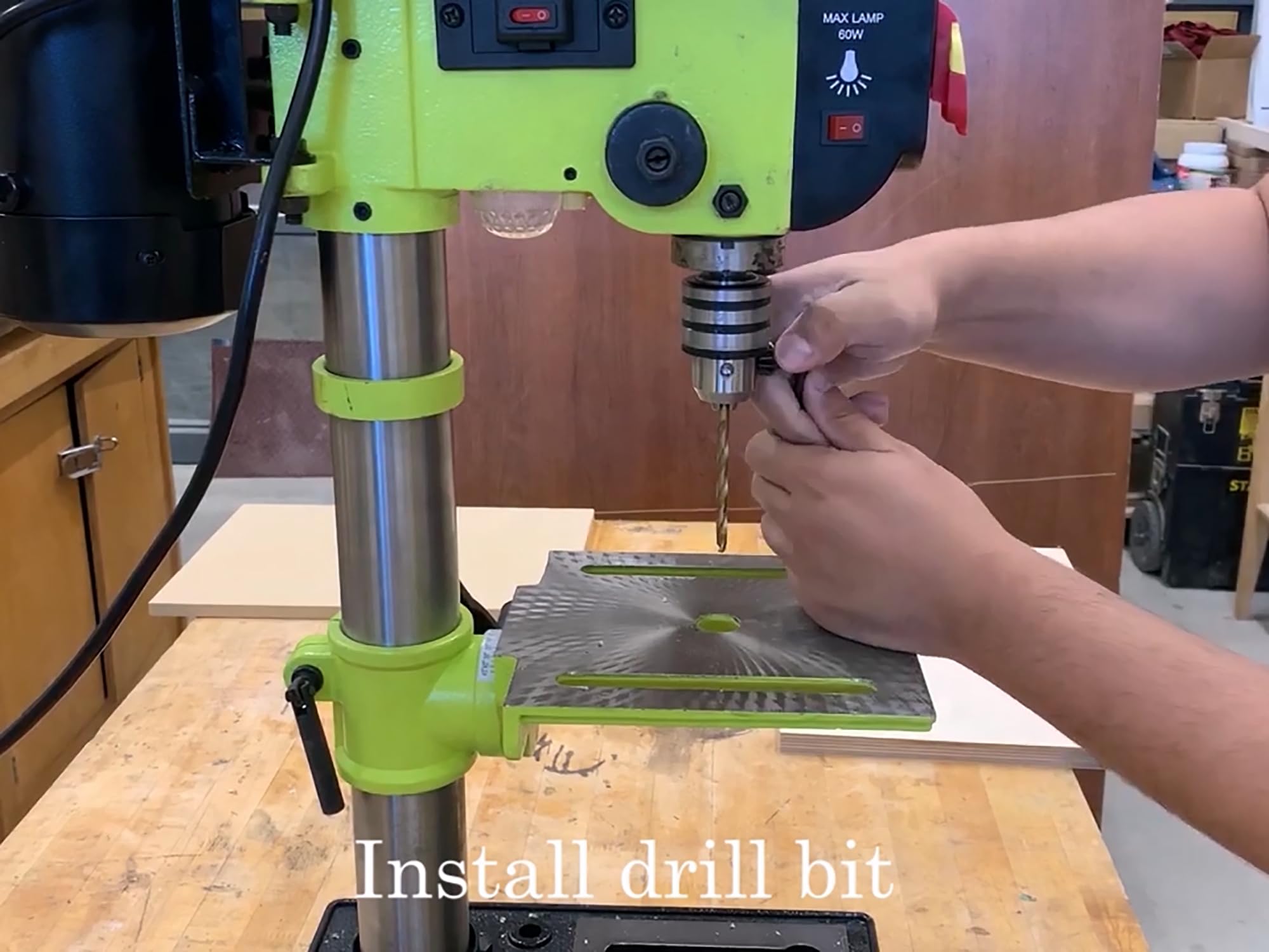 10-Inch Benchtop Drill Press 3.4 Amps 5-Speed with Laser Alignment & LED Light - Perfect for Woodworking, Metalworking, and DIY Home Projects