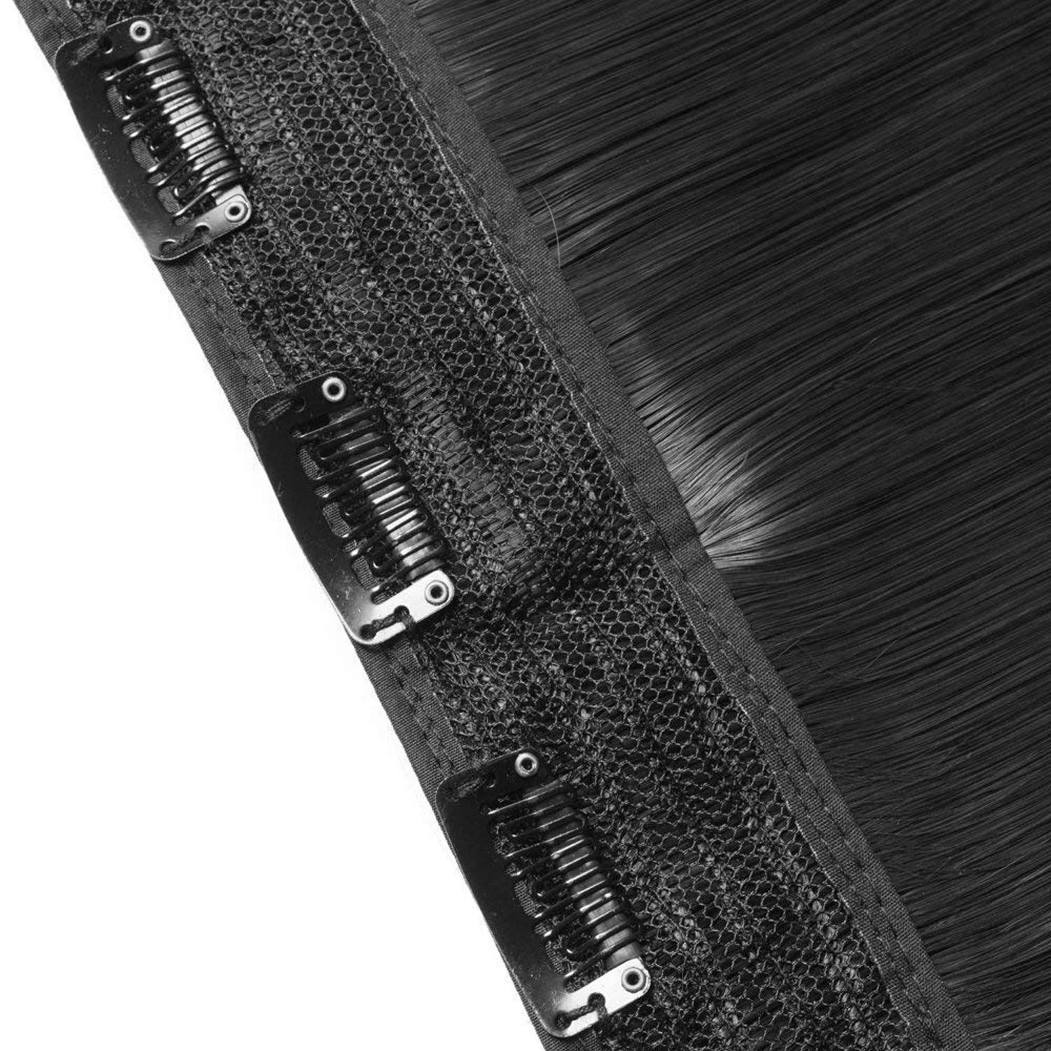 INAAYA Clip-in Hair Extensions for Women - 5-Pack Curly Synthetic Hair (Black) for Instant Styling
