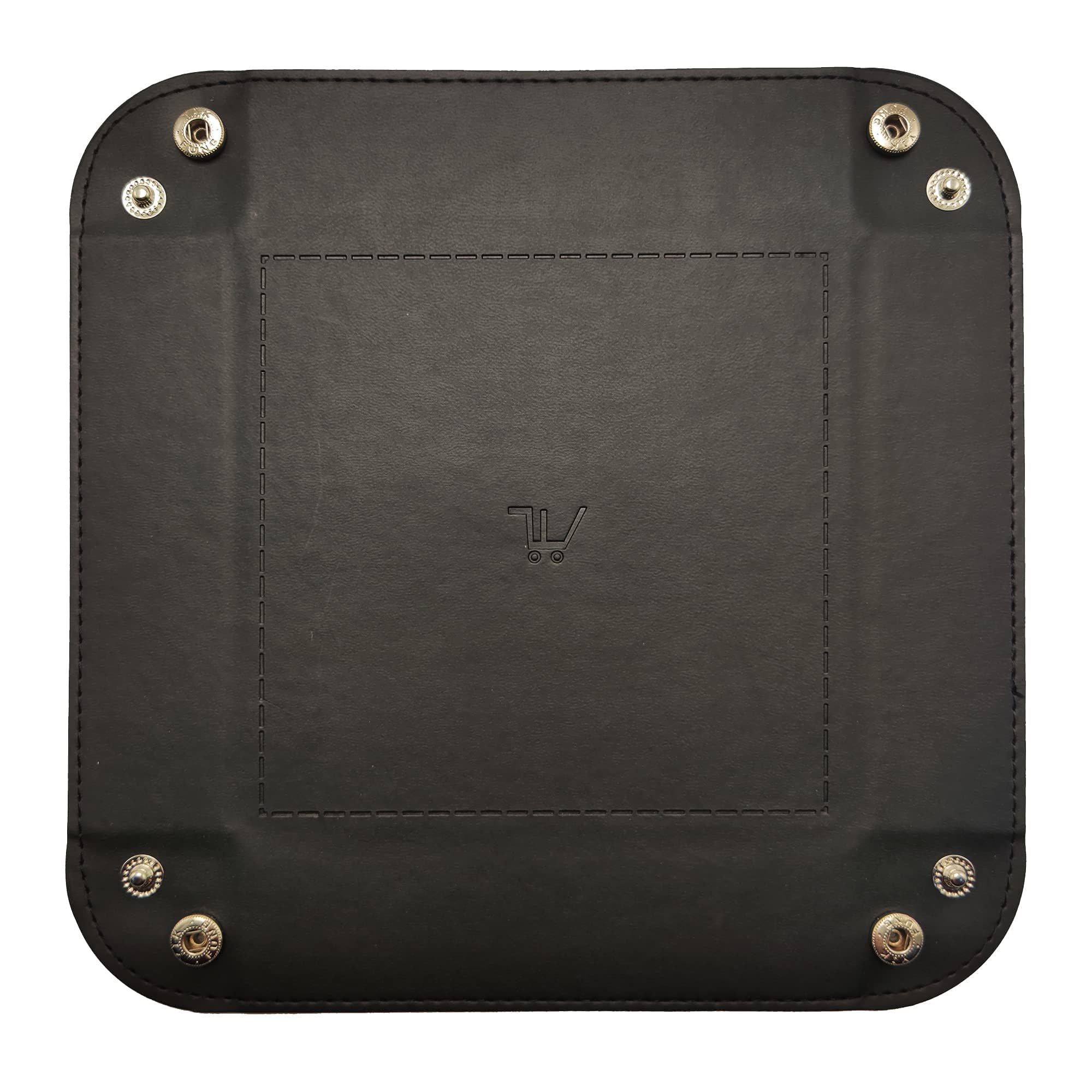 Premium PU Leather Valet Tray Organizer - Handmade Storage for Wallets, Watches, Phones & Keys - Desk Catchall Dish for Office, Entryway or Nightstand - Black (Perfect for Home, Office & Travel Organization)