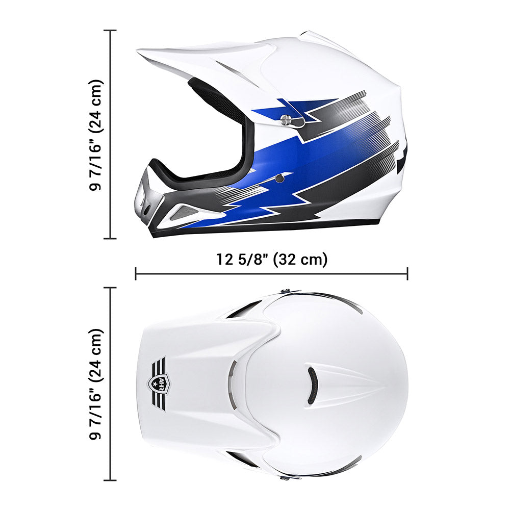 TheLAShop H VEN12 Youth Dirt Bike Helmet - DOT Approved, Lightweight & Durable, Blue - Perfect for Motocross, ATV Riding & Off-Road Adventures