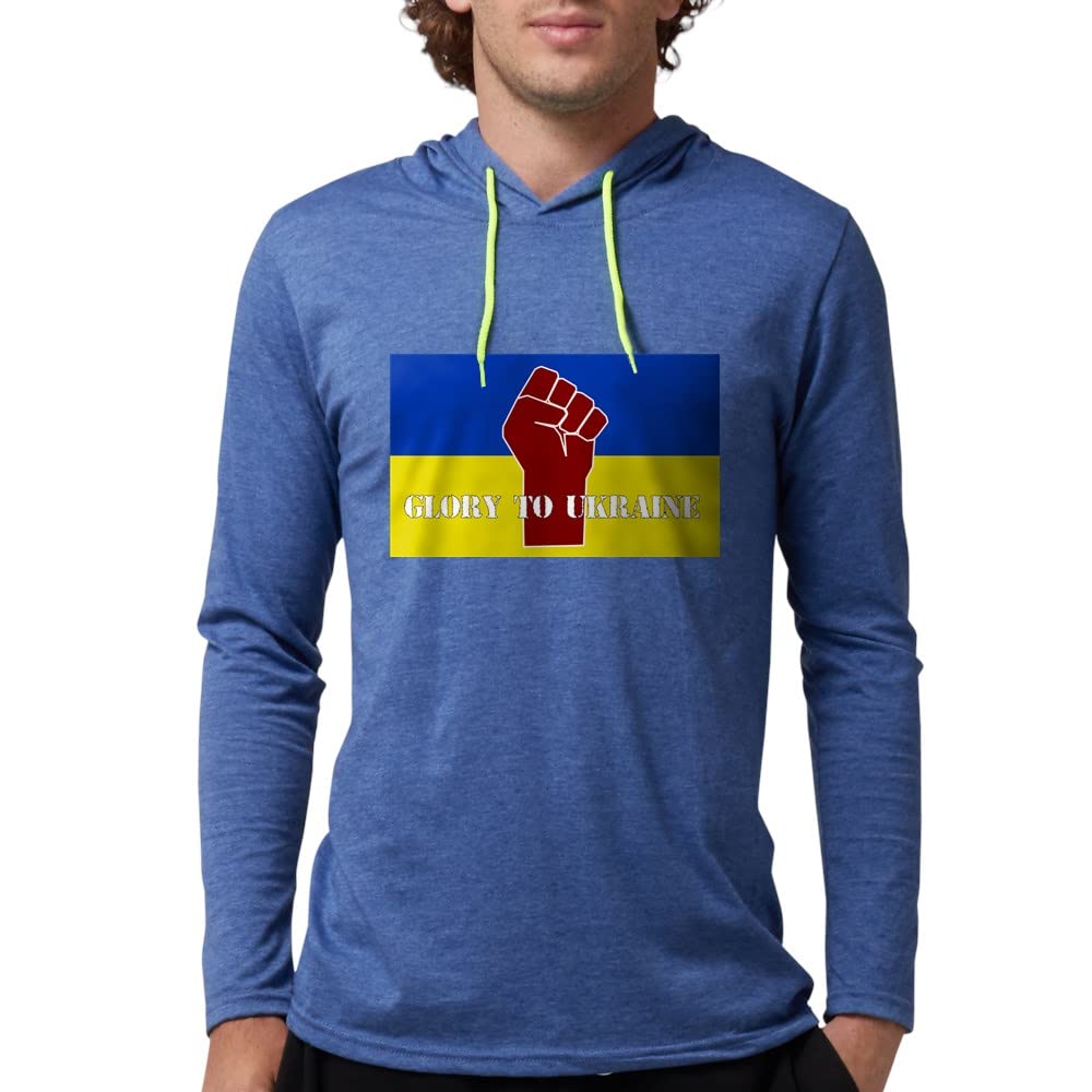 Glory To Ukraine Long Sleeve T-Shirt - Patriotic Ukrainian Flag Design - Comfortable Cotton Hoodie for Men & Women - Perfect for Protests, Rallies & Showing Support