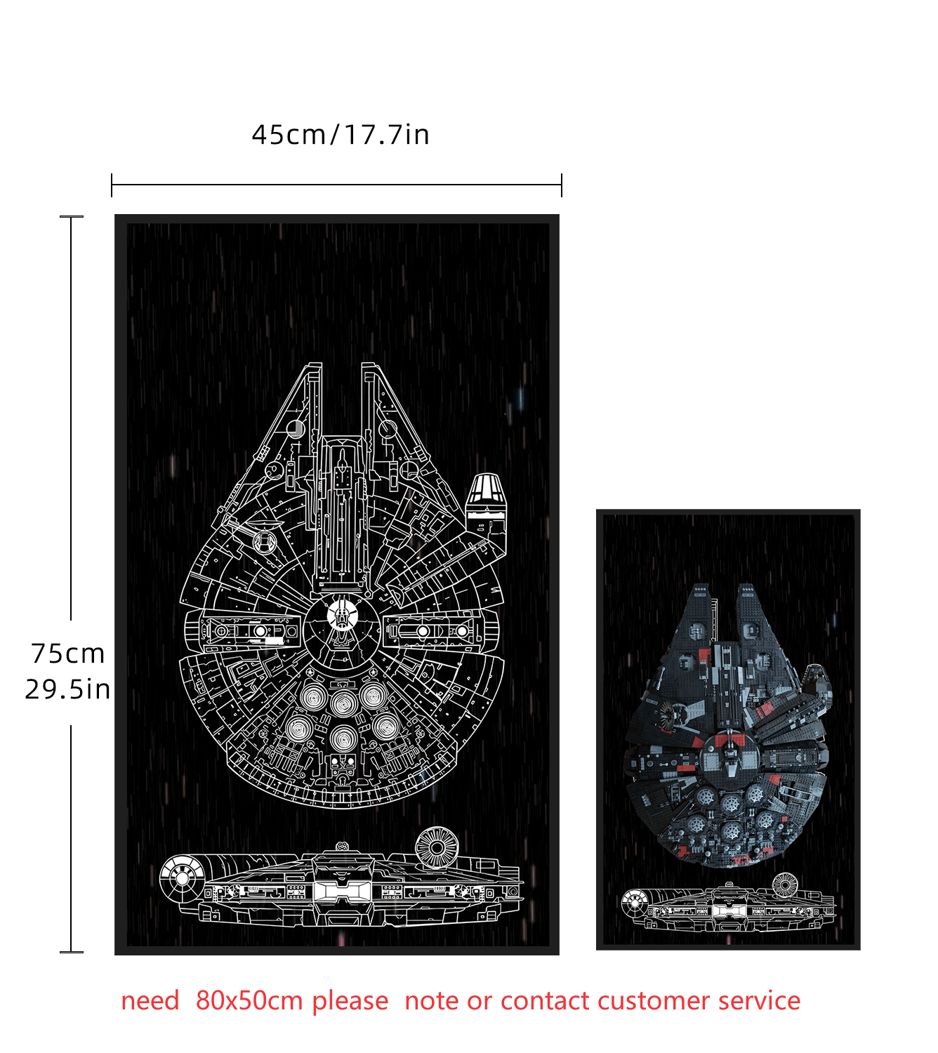 LEGO Star Wars The Dark Falcon 75389 Display Wall Frame - Premium Showcase for Collectible LEGO Sets - Perfect for Home Decor, Office Display & Gift for Star Wars Fans