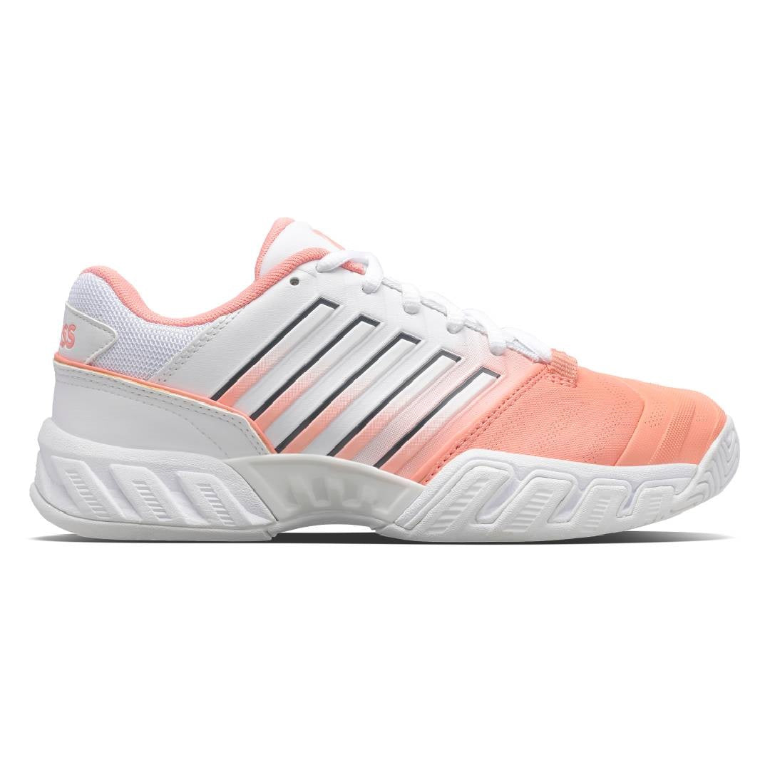 K Swiss Bigshot Light 4 Women's Tennis Shoes - White/Peach - Lightweight Performance Court Shoes for Women | Perfect for Tennis, Training & Casual Wear