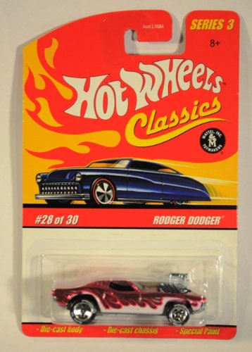 Hot Wheels Classics Series 3 Rodger Dodger Pink Die-Cast Car #28/30 - Collectible Toy for Kids & Adults, Perfect for Display & Racing Games