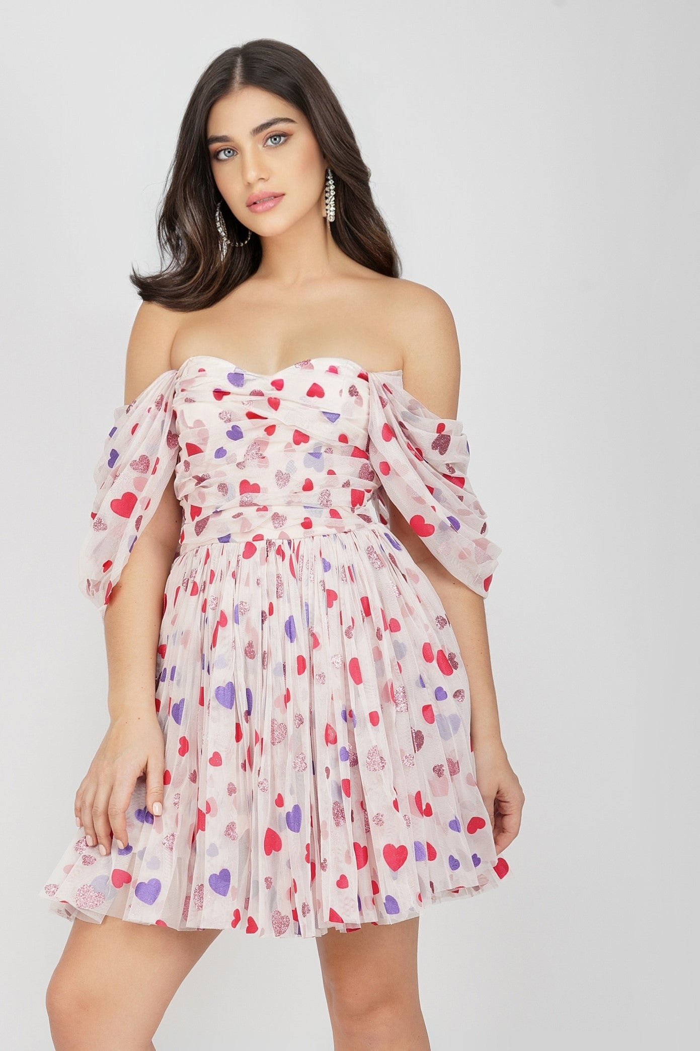 Stylish Sydney Rainbow Heart Mini Dress for Women - Trendy Summer Party Outfit & Casual Date Night Dress