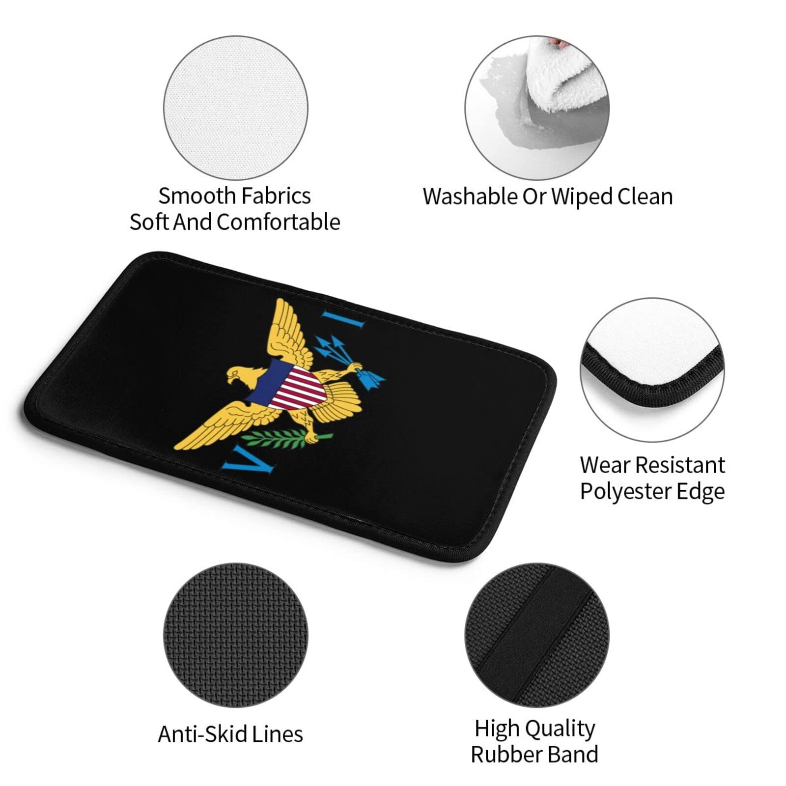 Universal Waterproof Car Armrest Cover for US Virgin Islands Flag Design, Durable Center Console Pad Protector for SUV, Truck, and Most Vehicles - Ideal for Road Trips and Daily Commutes